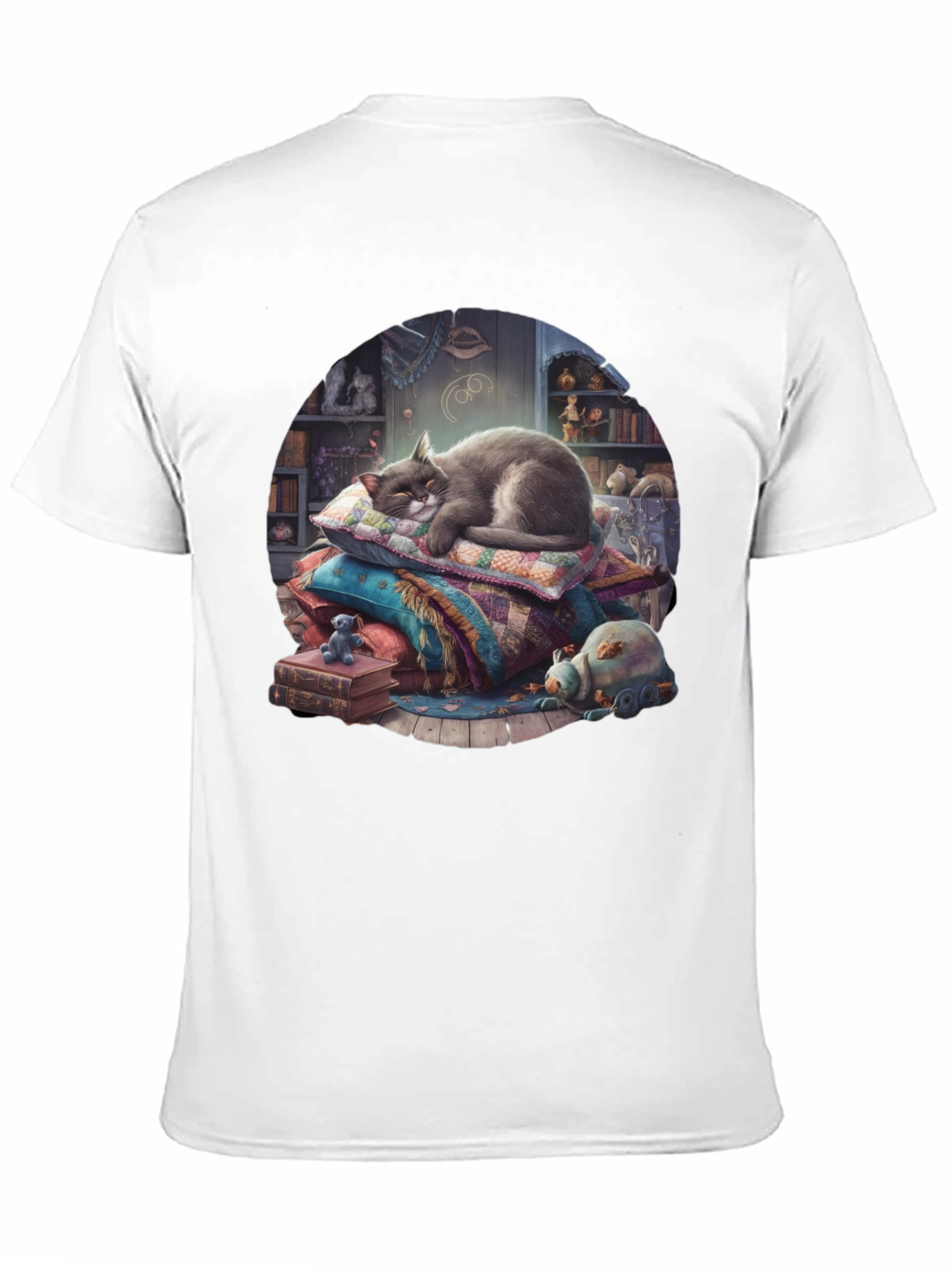 Black Cozy Cat Nap T-Shirt view 11