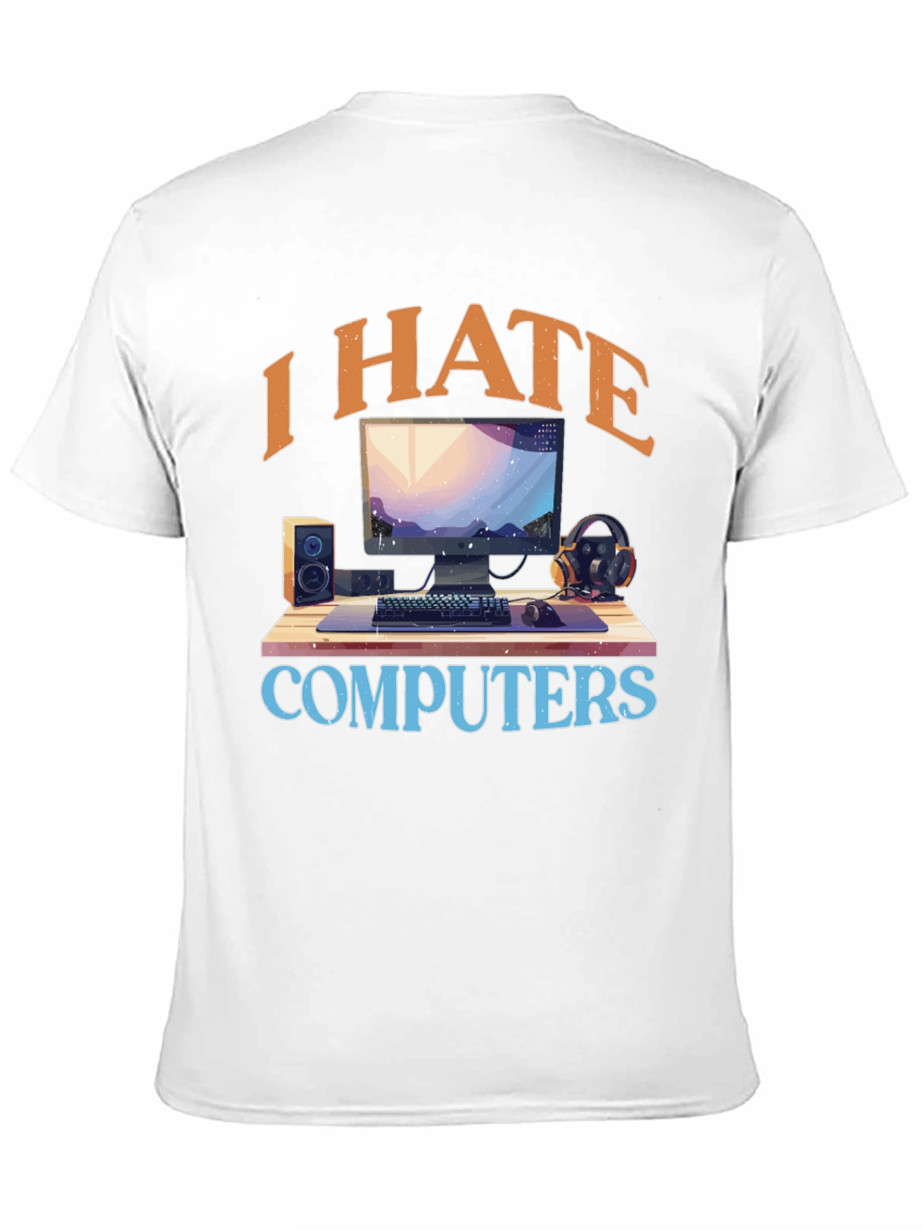 Black I Hate Computers Graphic Tee view 11