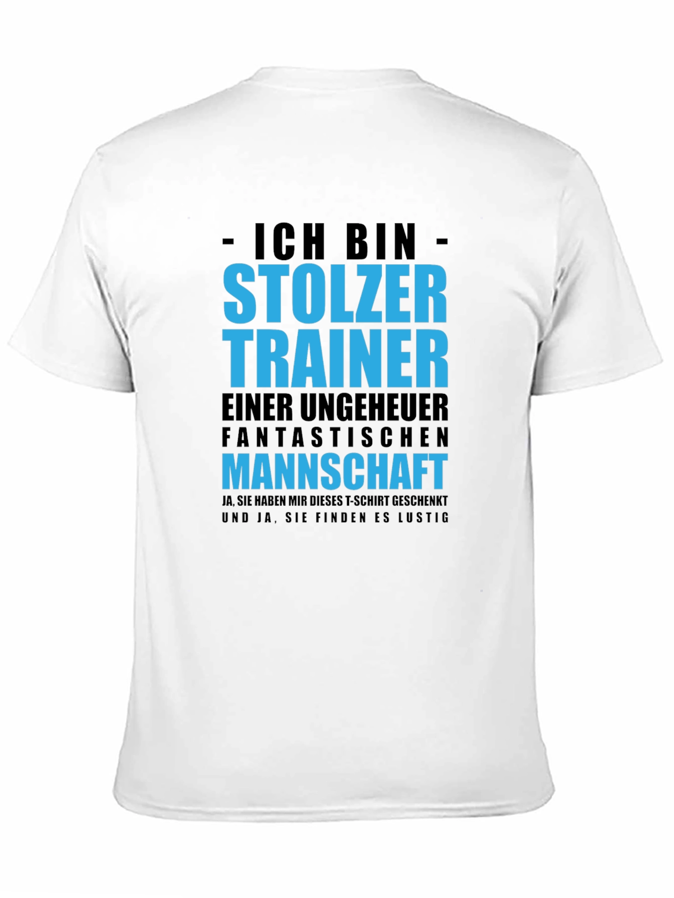 Black Proud Trainer T-Shirt - German Text Design view 11