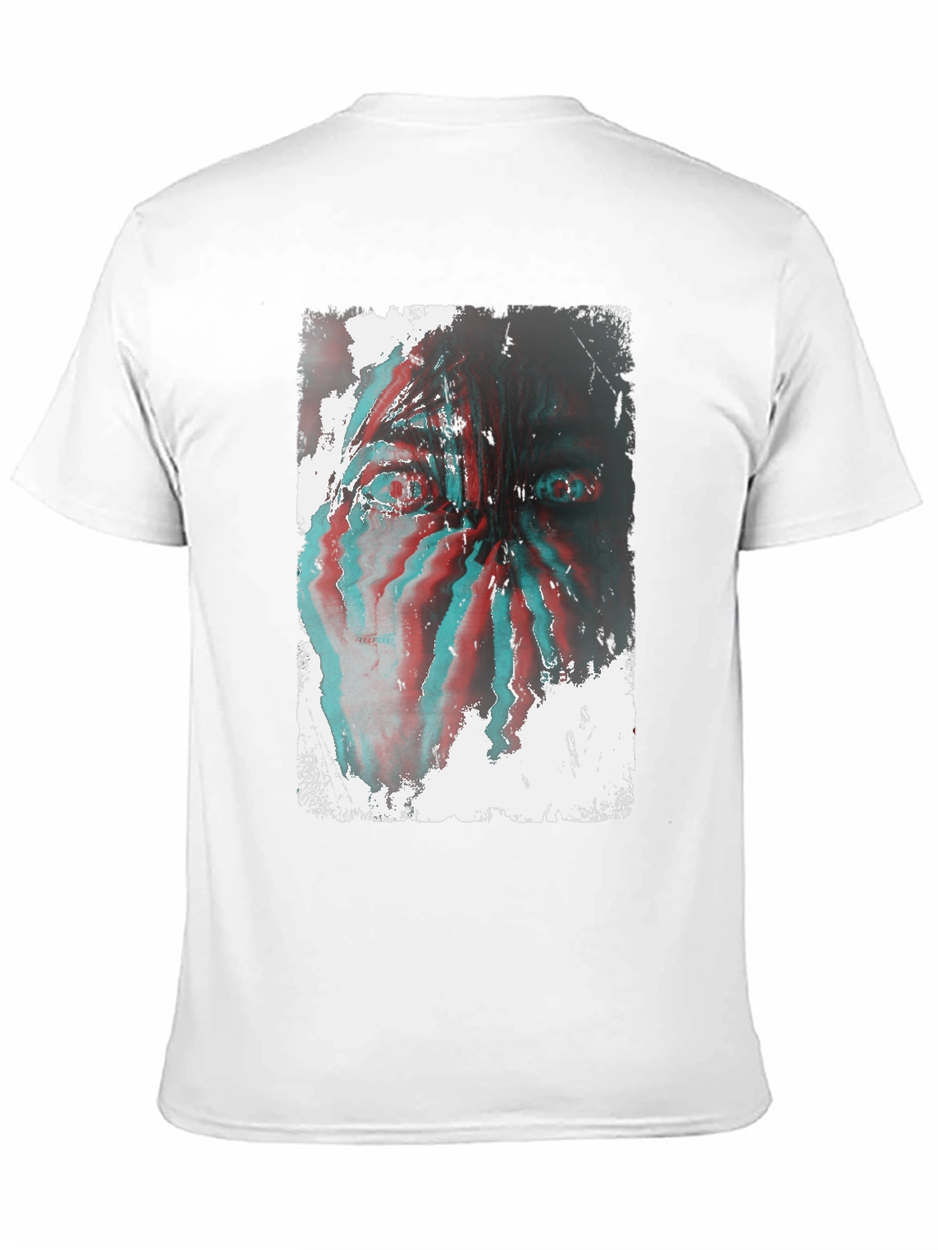 Black Distorted Face Graphic Tee - Black Cotton Blend view 11