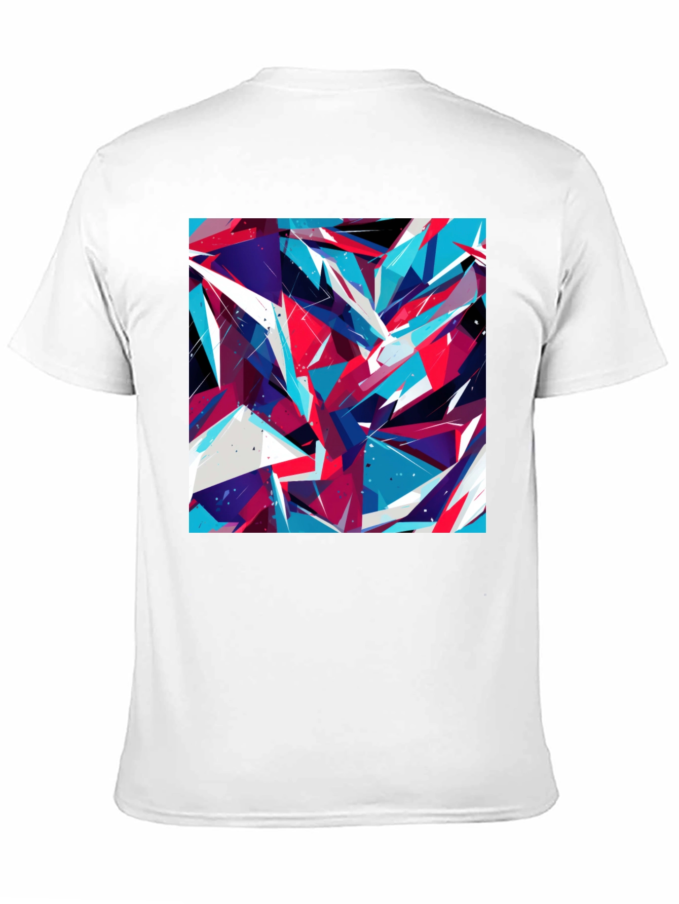 Black Abstract Geometric Print Black T-Shirt view 11