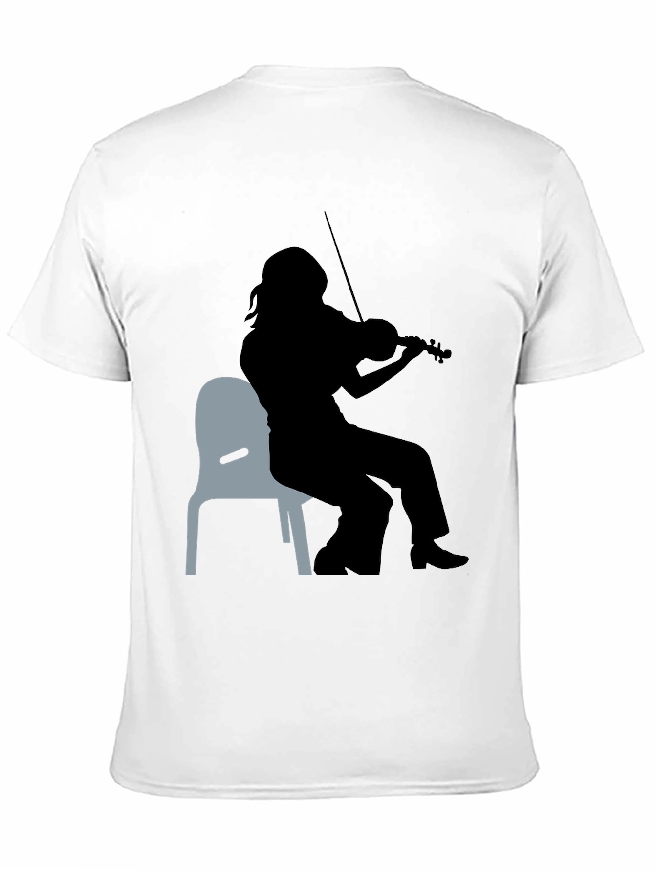 Black Violinist Silhouette Graphic Tee - Unisex Black T-Shirt view 11