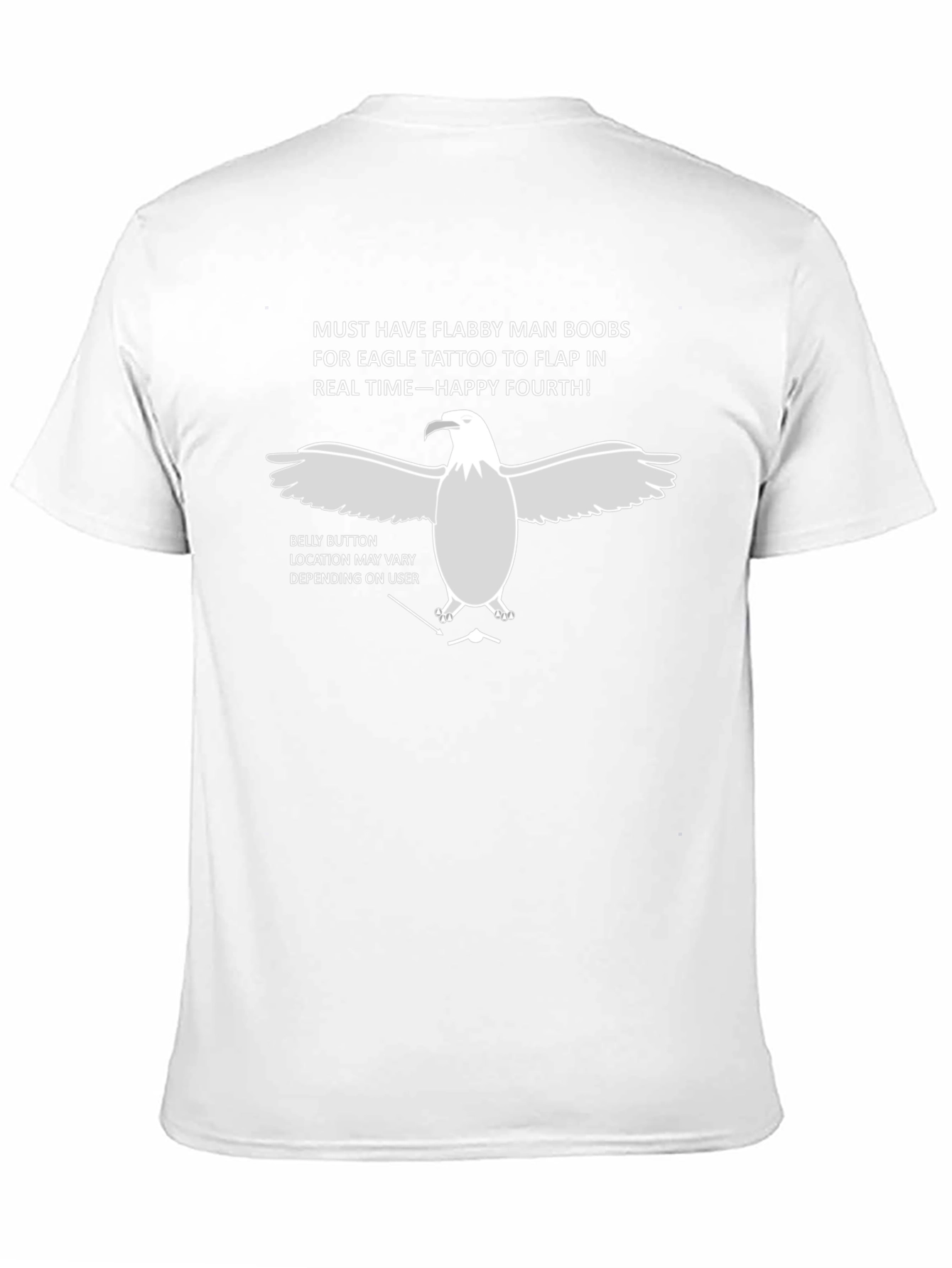 Black Flabby Man Boobs Eagle Tattoo Funny T-Shirt view 11