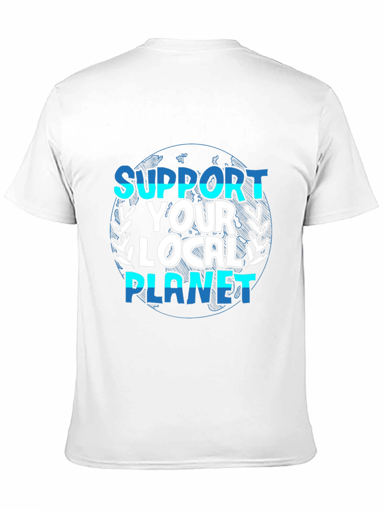 Black Support Your Local Planet Graphic T-Shirt view 11