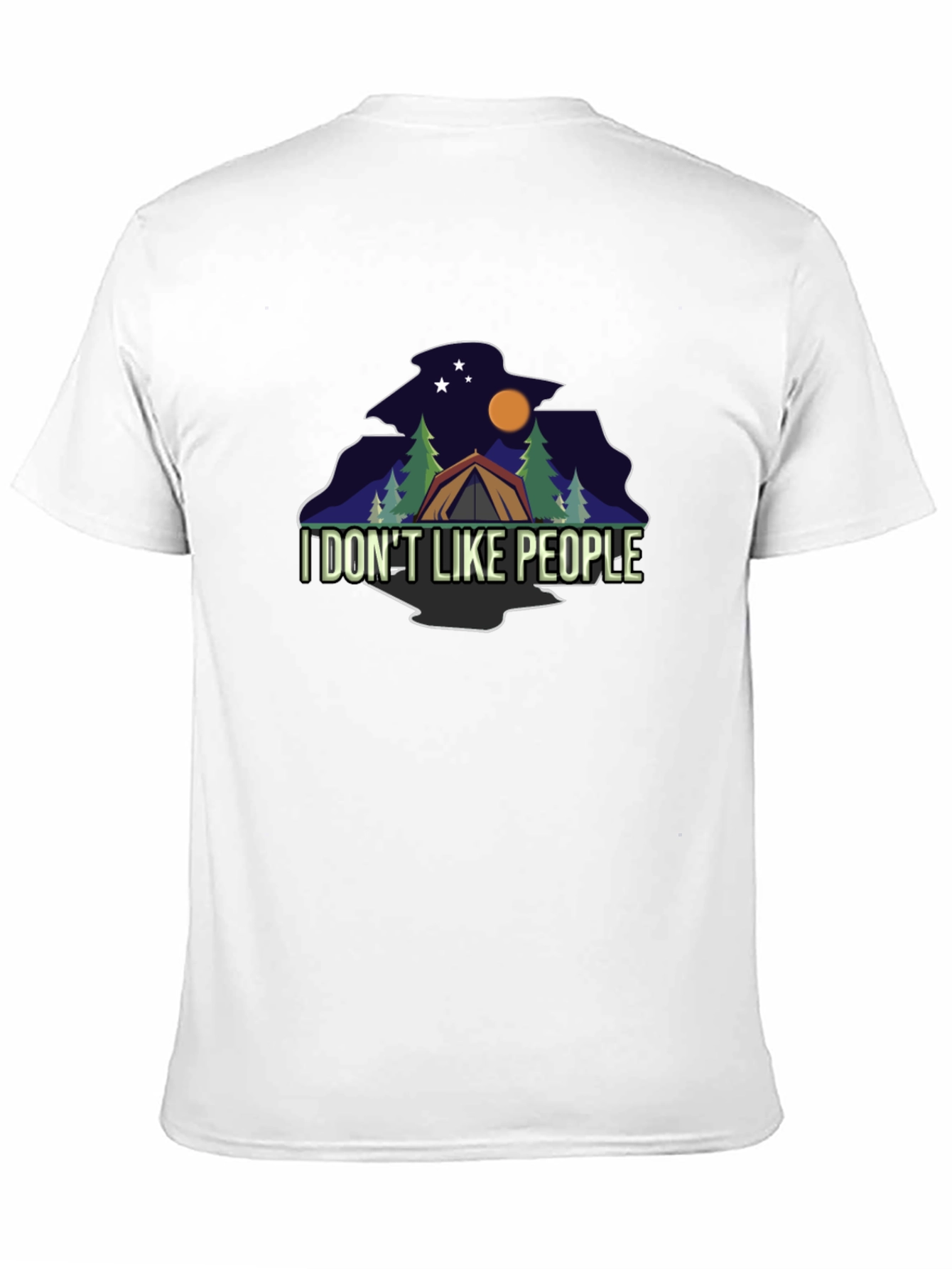 Black I DON'T LIKE PEOPLE Camping Black T-Shirt view 11
