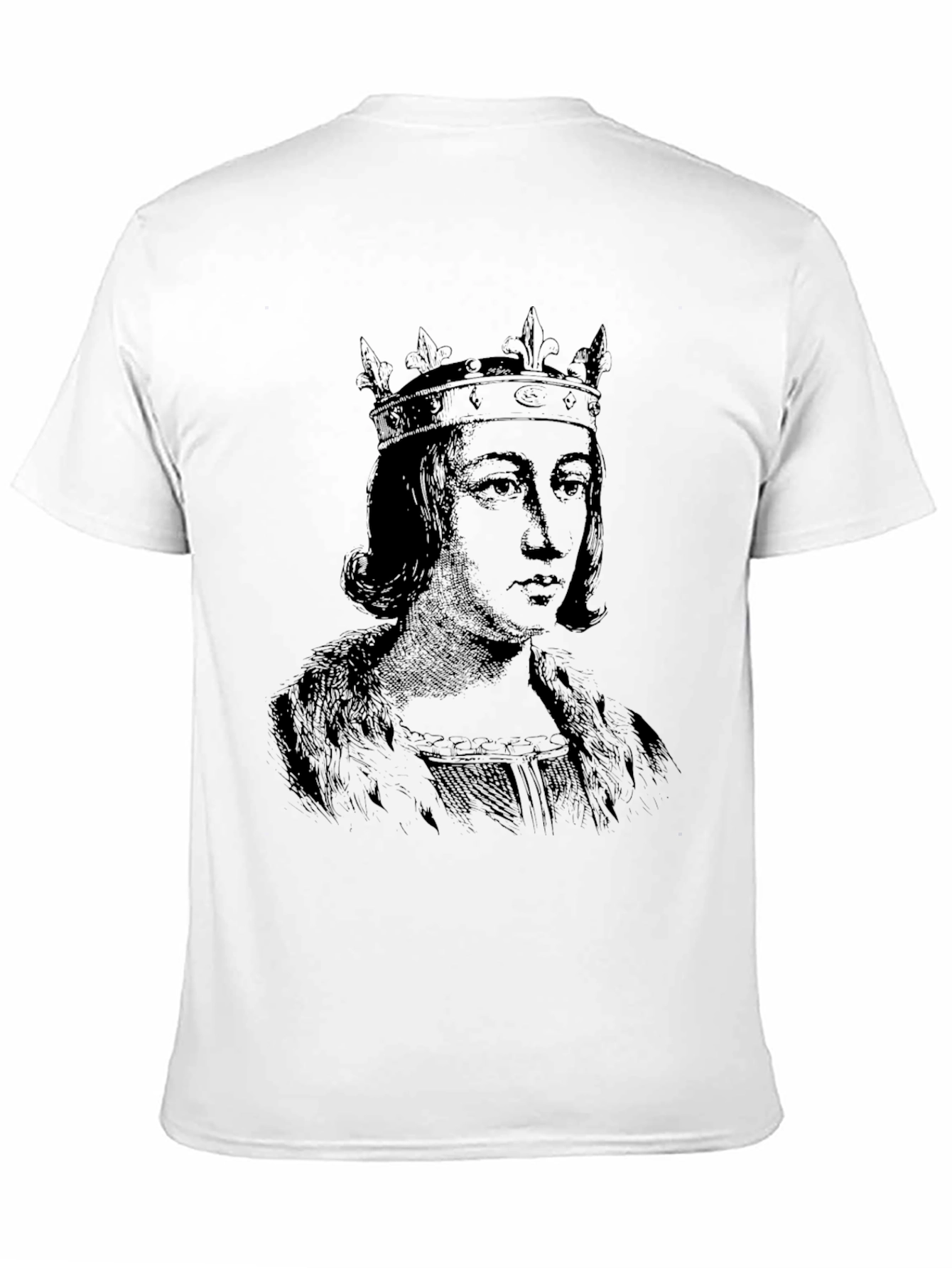Black King Portrait Graphic Black T-Shirt view 11