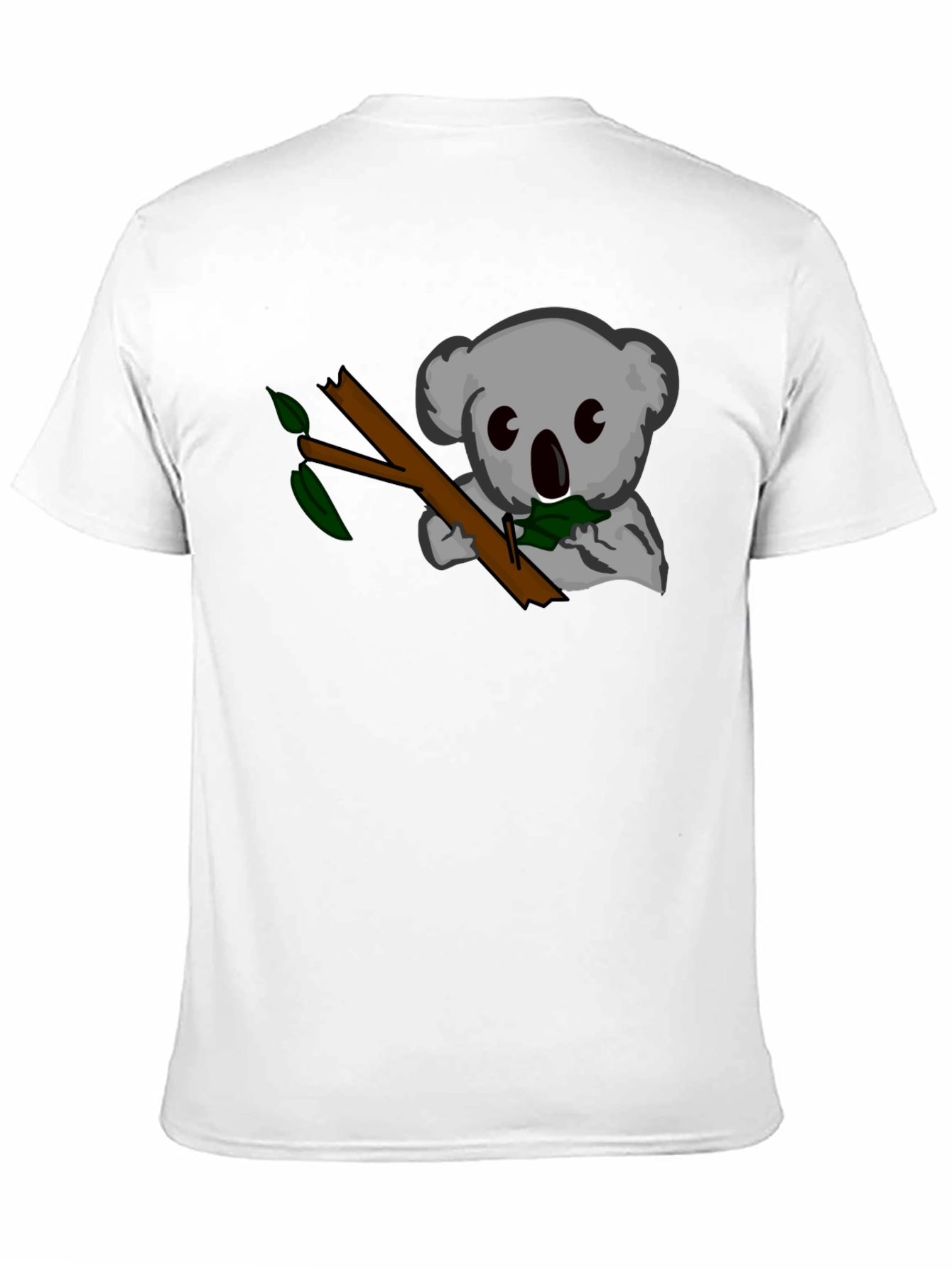 Black Koala Eats Leaves Black T-Shirt view 11