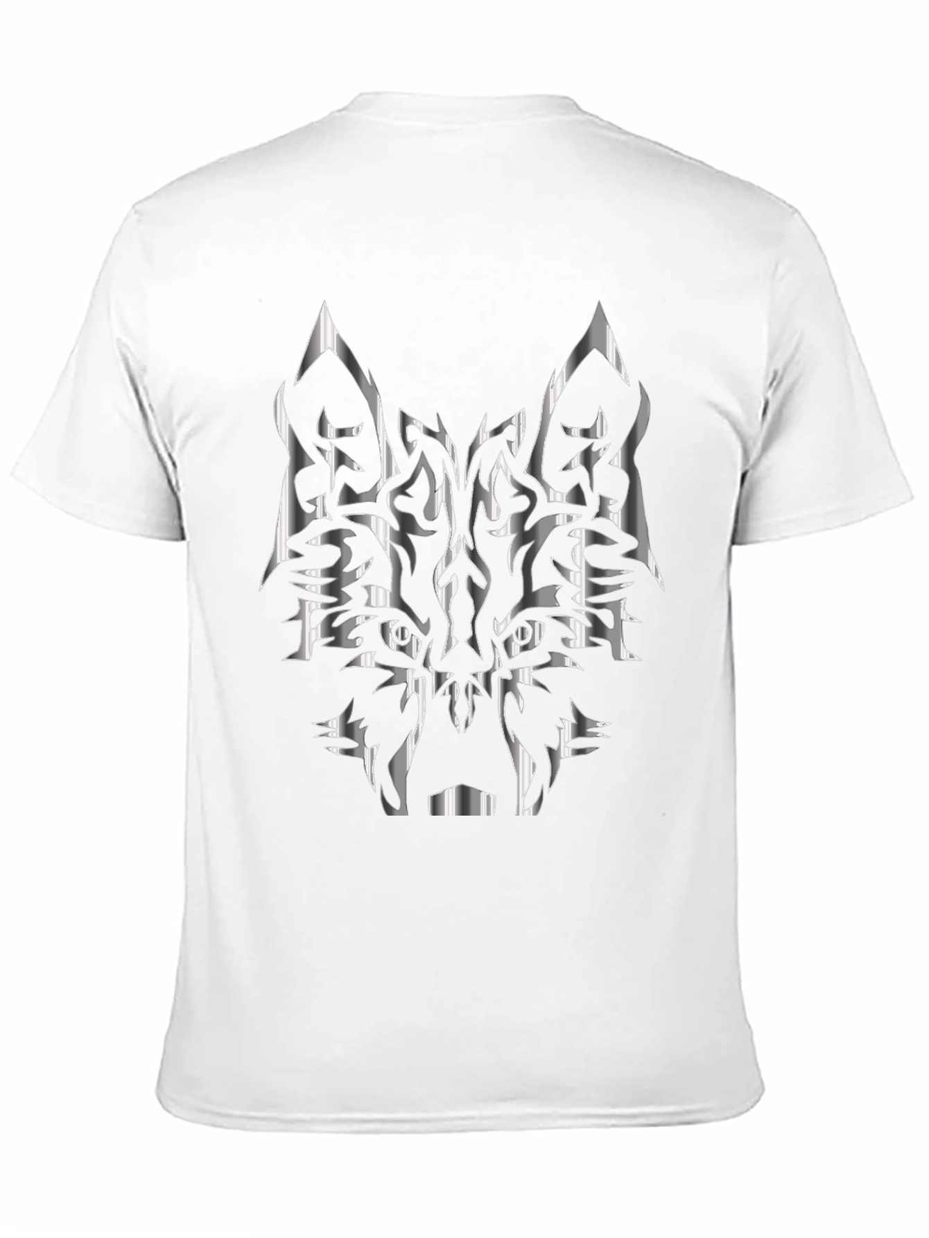 Black Tribal Wolf Graphic Black T-Shirt view 11