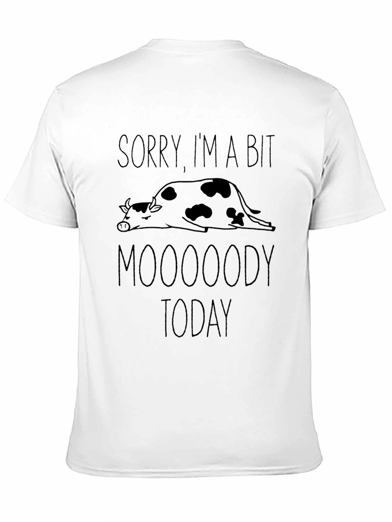 Black Moooody Today Graphic T-Shirt - Funny Cow Tee view 11