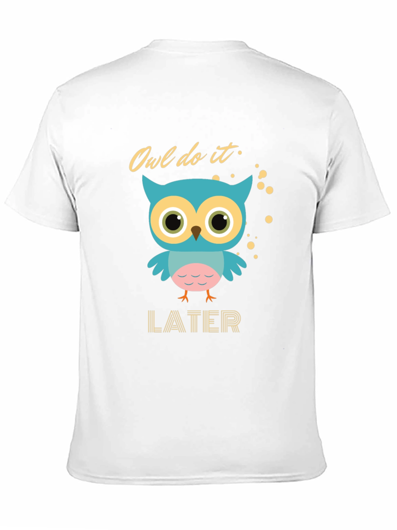 Black Owl Do It Later T-Shirt - Funny Bird Graphic Tee view 11