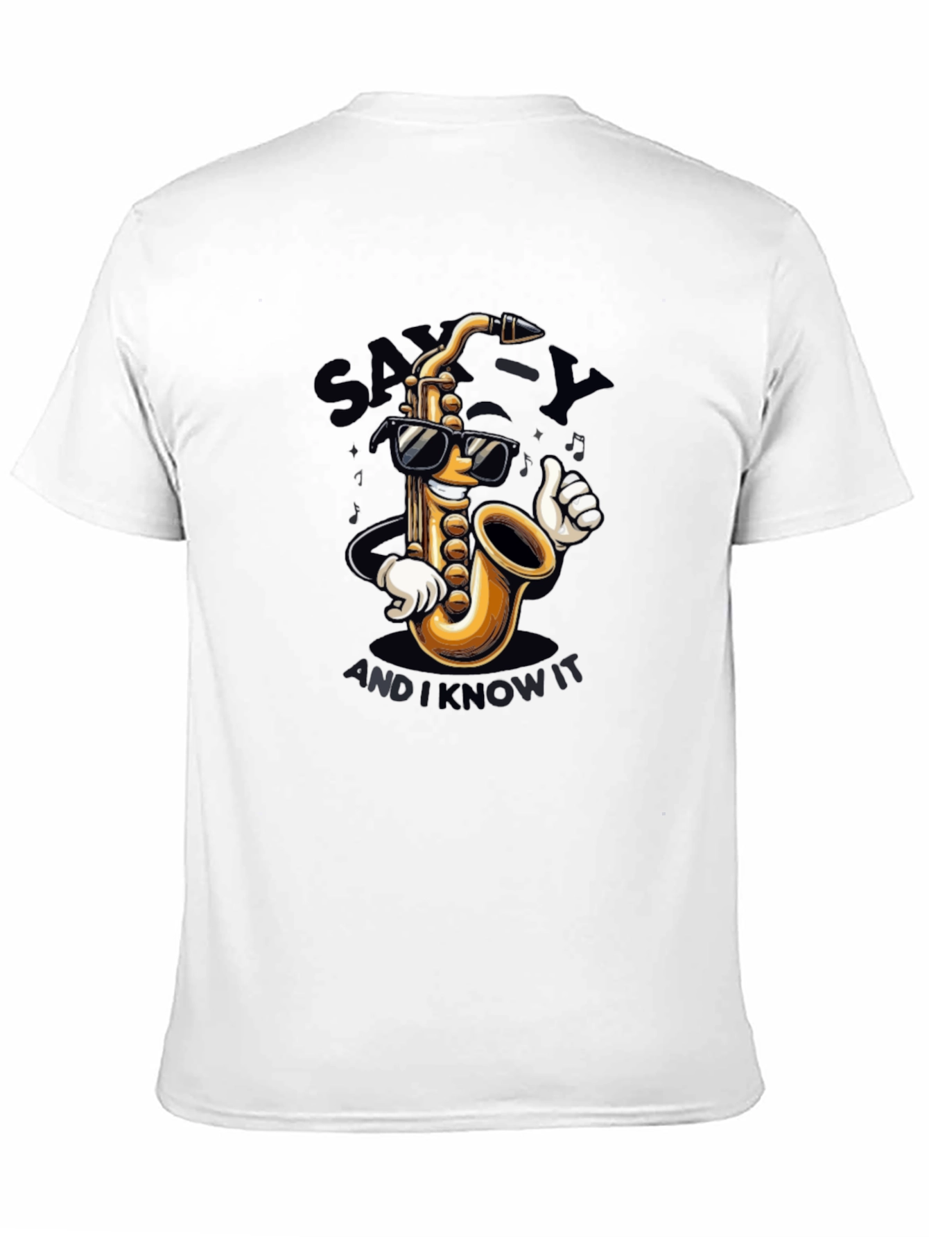 Black Sax-y and I Know It Black Graphic T-Shirt view 11
