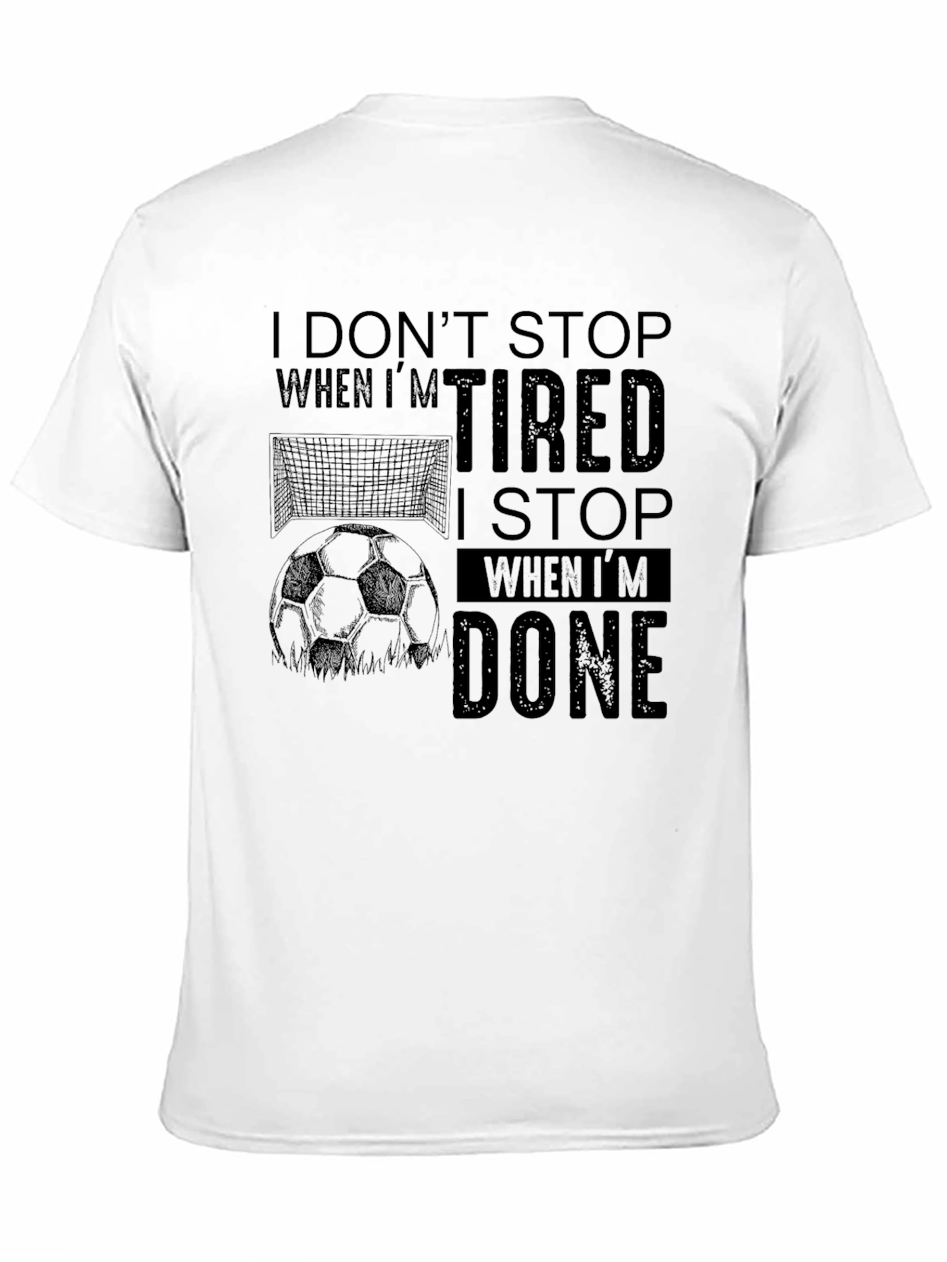 Black Soccer Goal & Ball Graphic Men's Black T-Shirt view 11