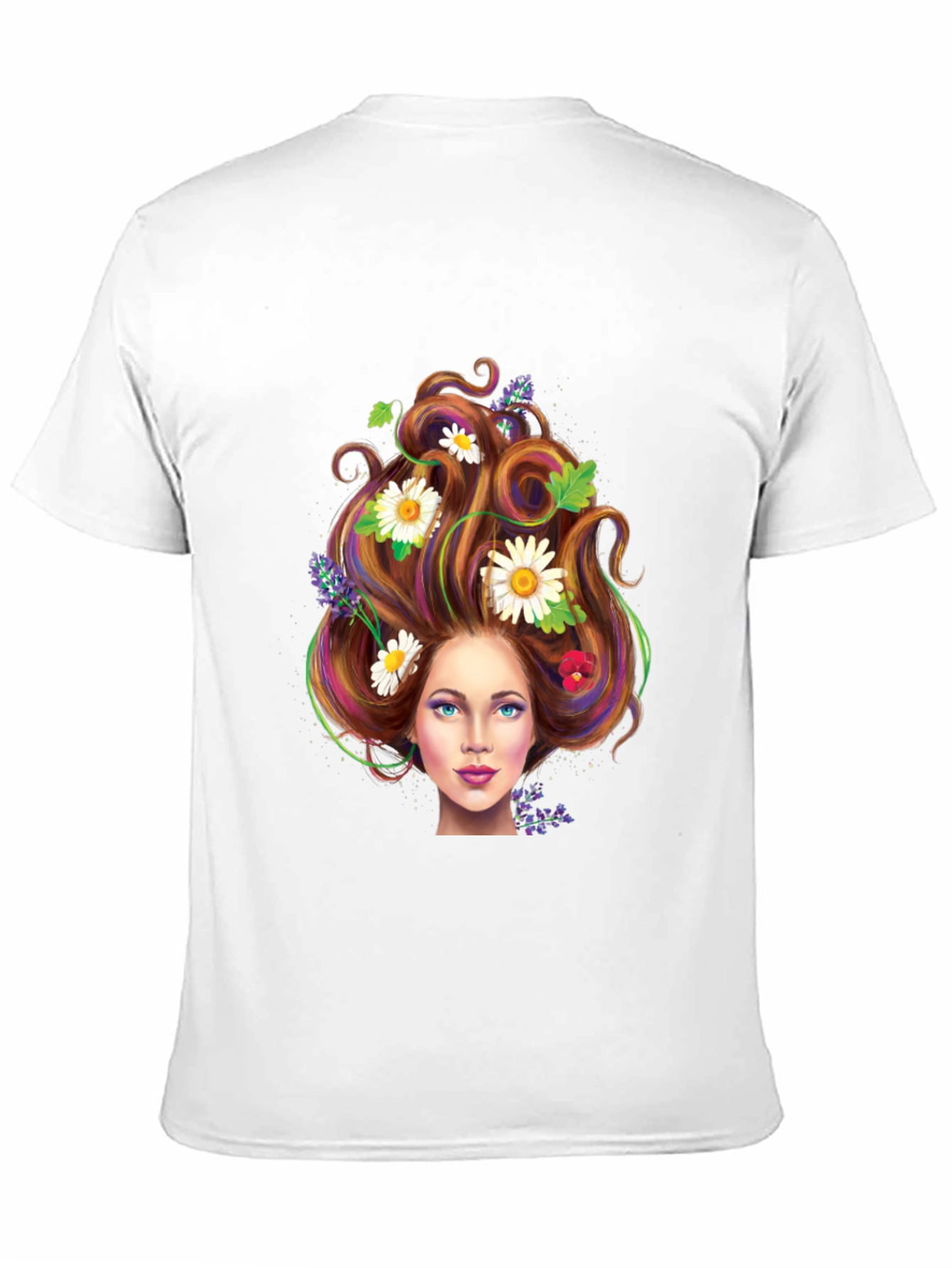 Black Floral Hair Woman Graphic Tee - Black view 11