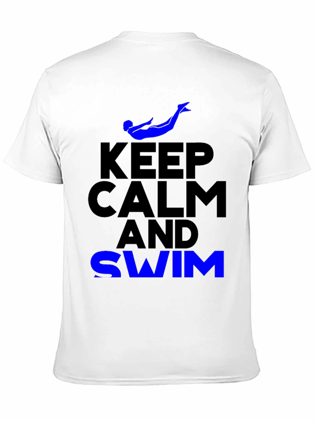 Black Keep Calm and Swim Graphic Tee - Blue view 11