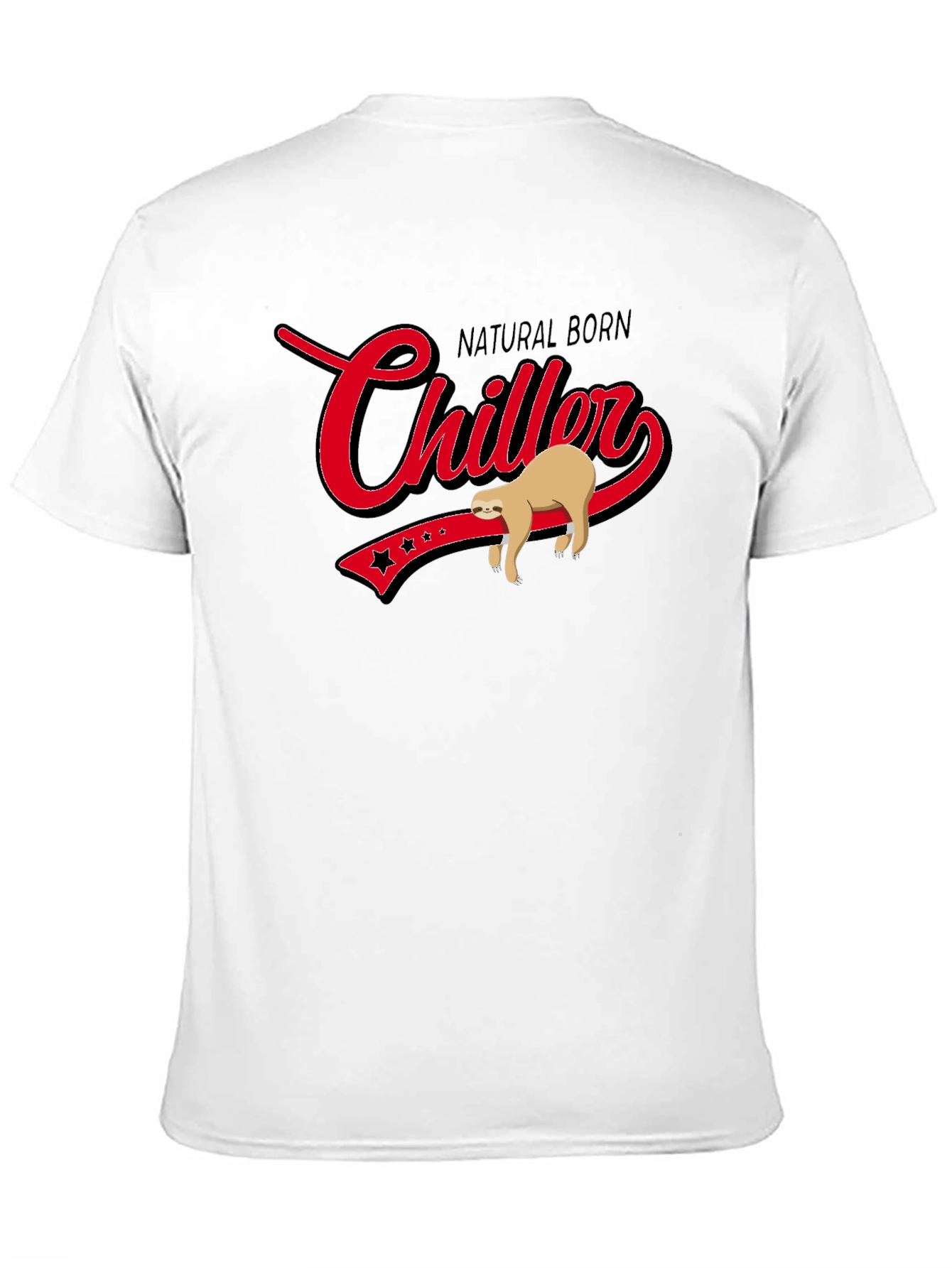 Black Natural Born Chiller Sloth Graphic T-Shirt view 11