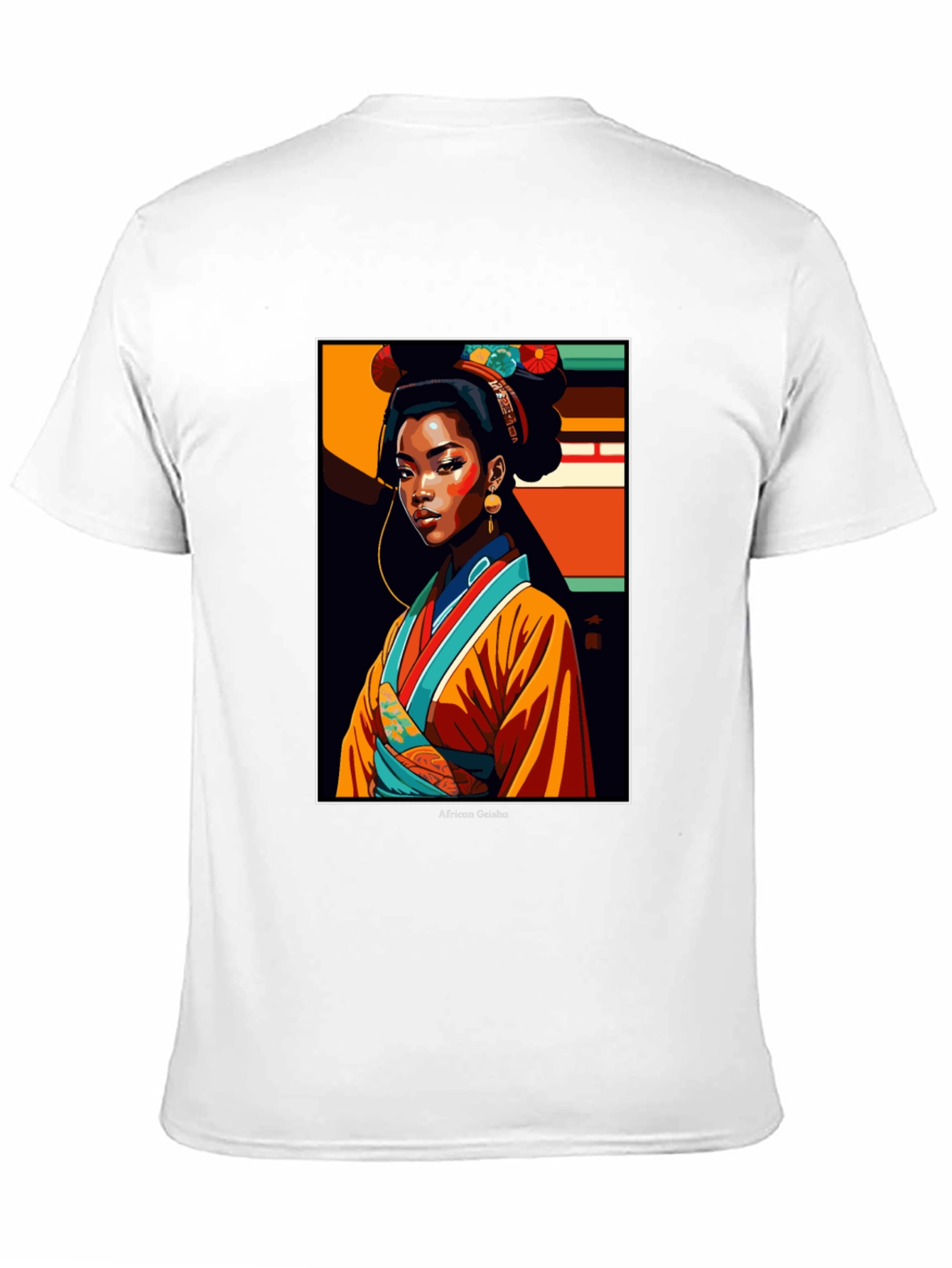 Black African Geisha Graphic Tee - Stylish Unisex T-Shirt view 11