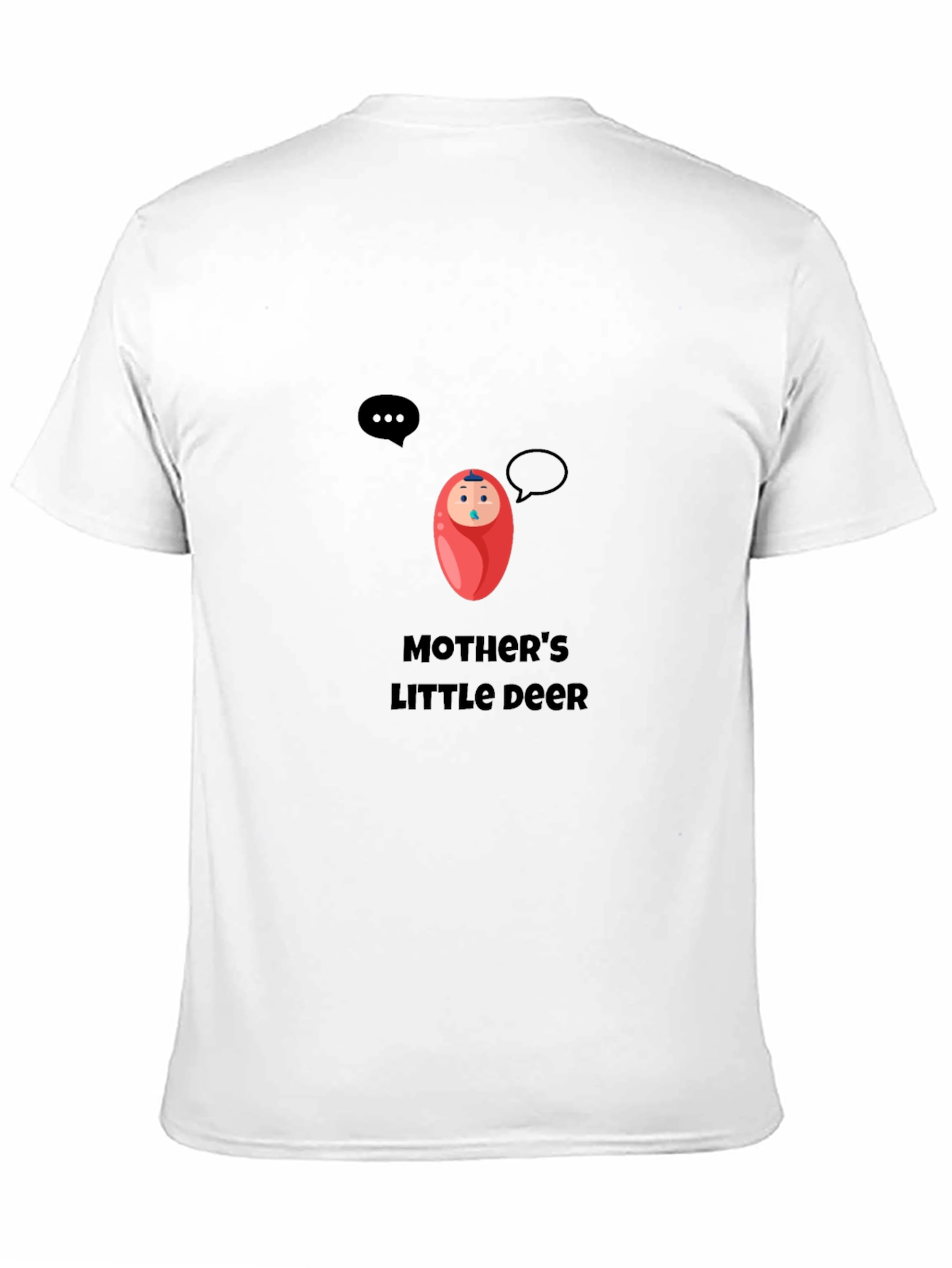 Black Mother's Little Deer T-Shirt - Cute Baby Design view 11