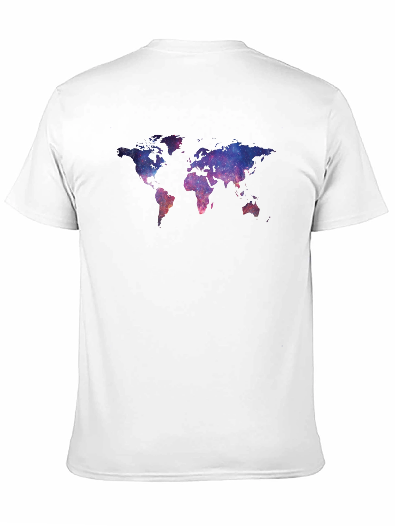 Black Galaxy World Map Black T-Shirt view 11