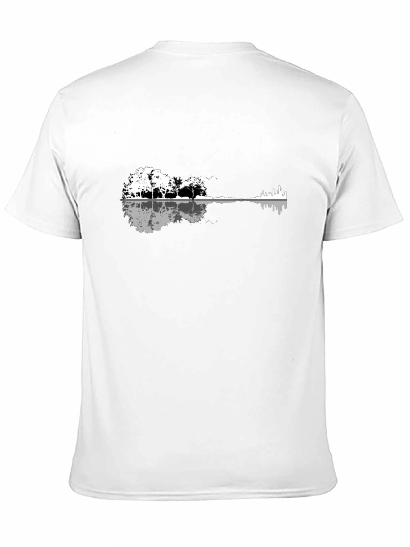 Black Guitar Landscape T-Shirt - Black Graphic Tee view 11