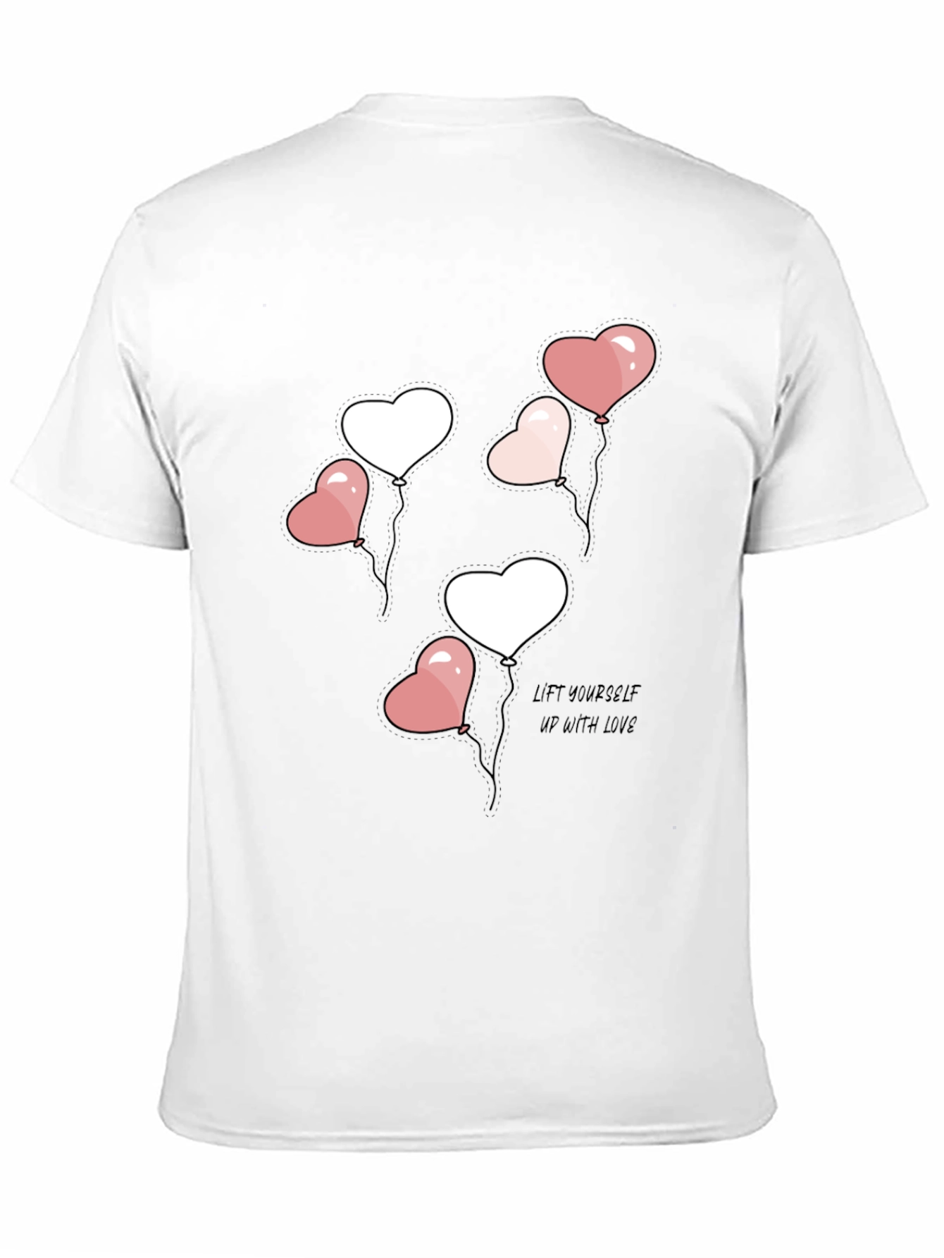 Black Heart Balloons Graphic Tee - Lift Yourself Up With Love view 11