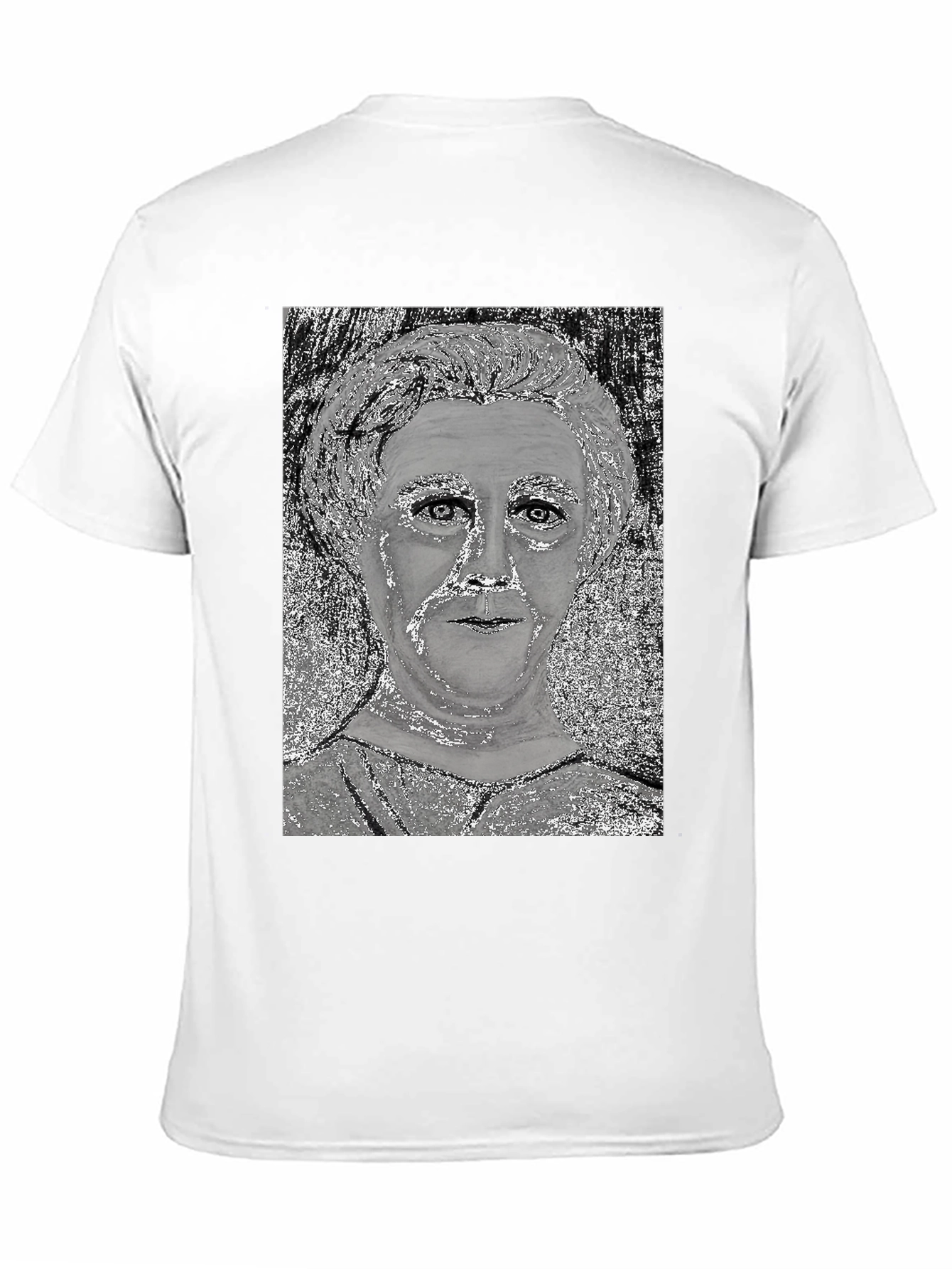 Black Unique Graphic Tee - Silver Portrait Design view 11