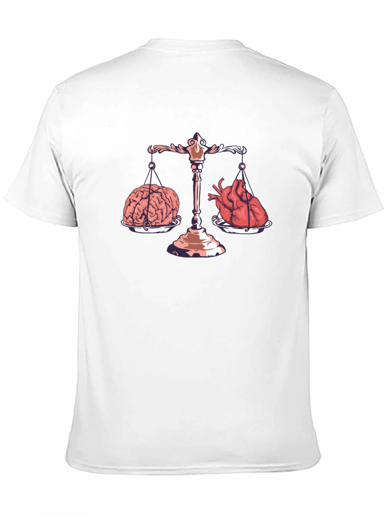 Black Brain vs Heart T-Shirt Balance Scale Tee view 11