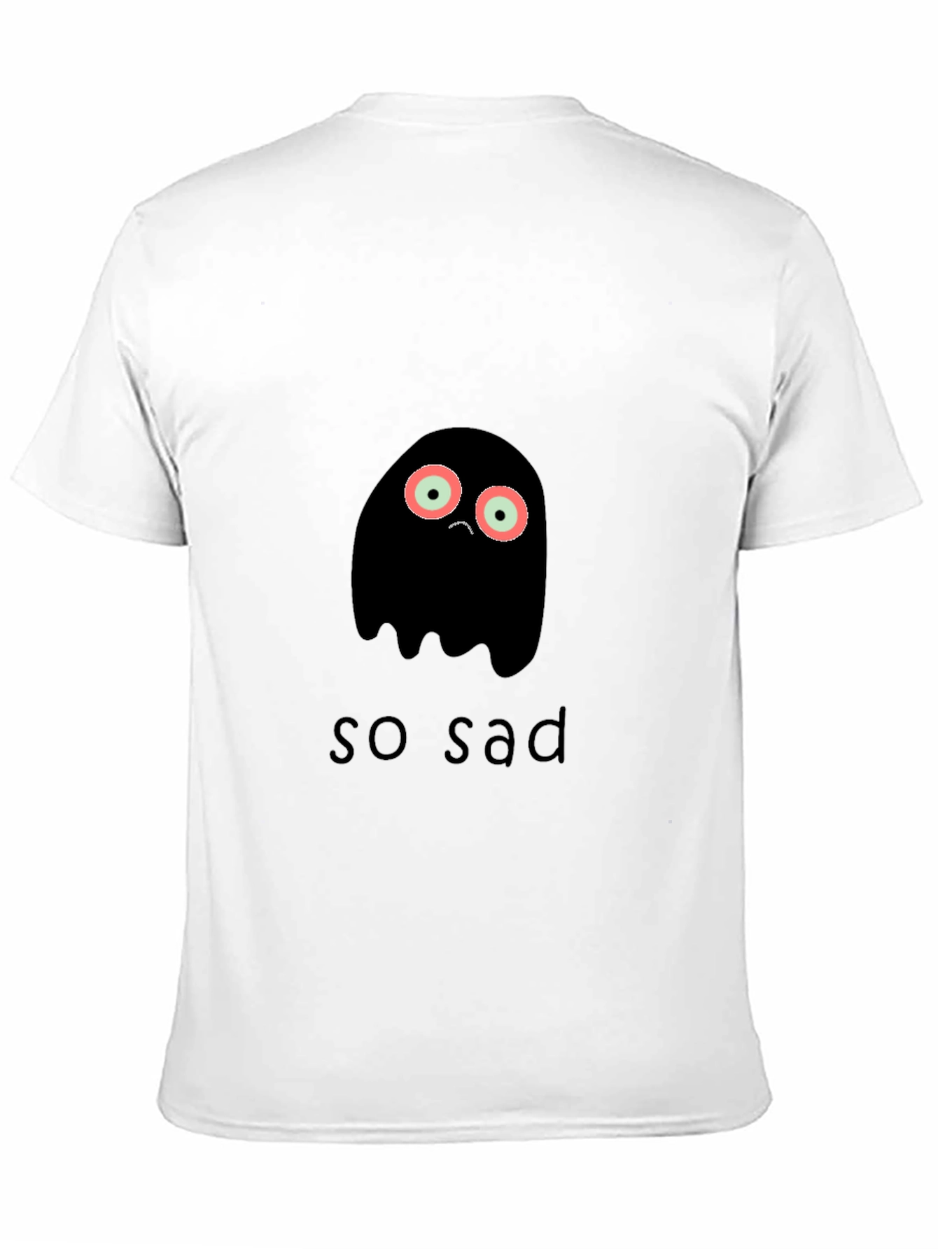 Black Sad Ghost Graphic Tee - Unisex Black T-Shirt view 11