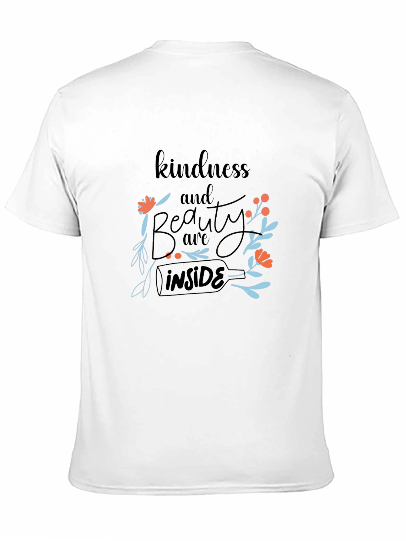 Black Kindness Inside Floral Black T-Shirt view 11