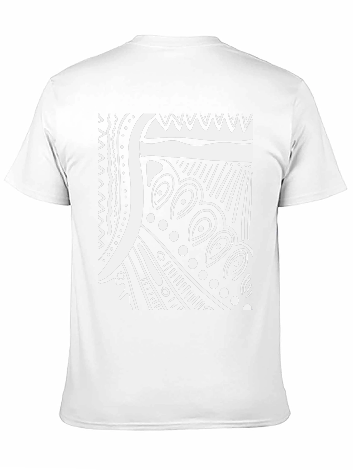 Black Abstract Tribal Design Black T-Shirt view 11