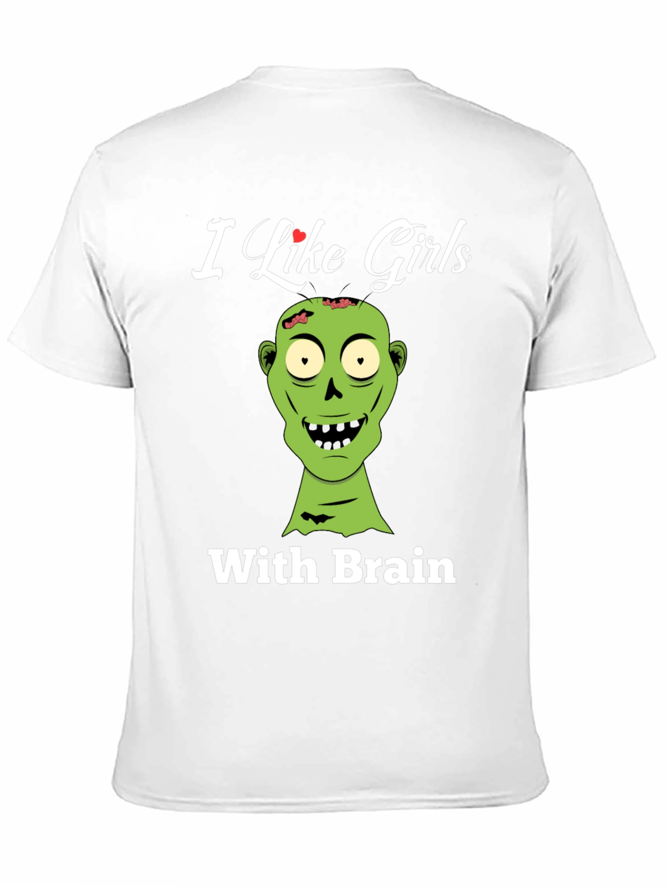 Black Zombie Lover T-Shirt - I Like Girls With Brains! view 11