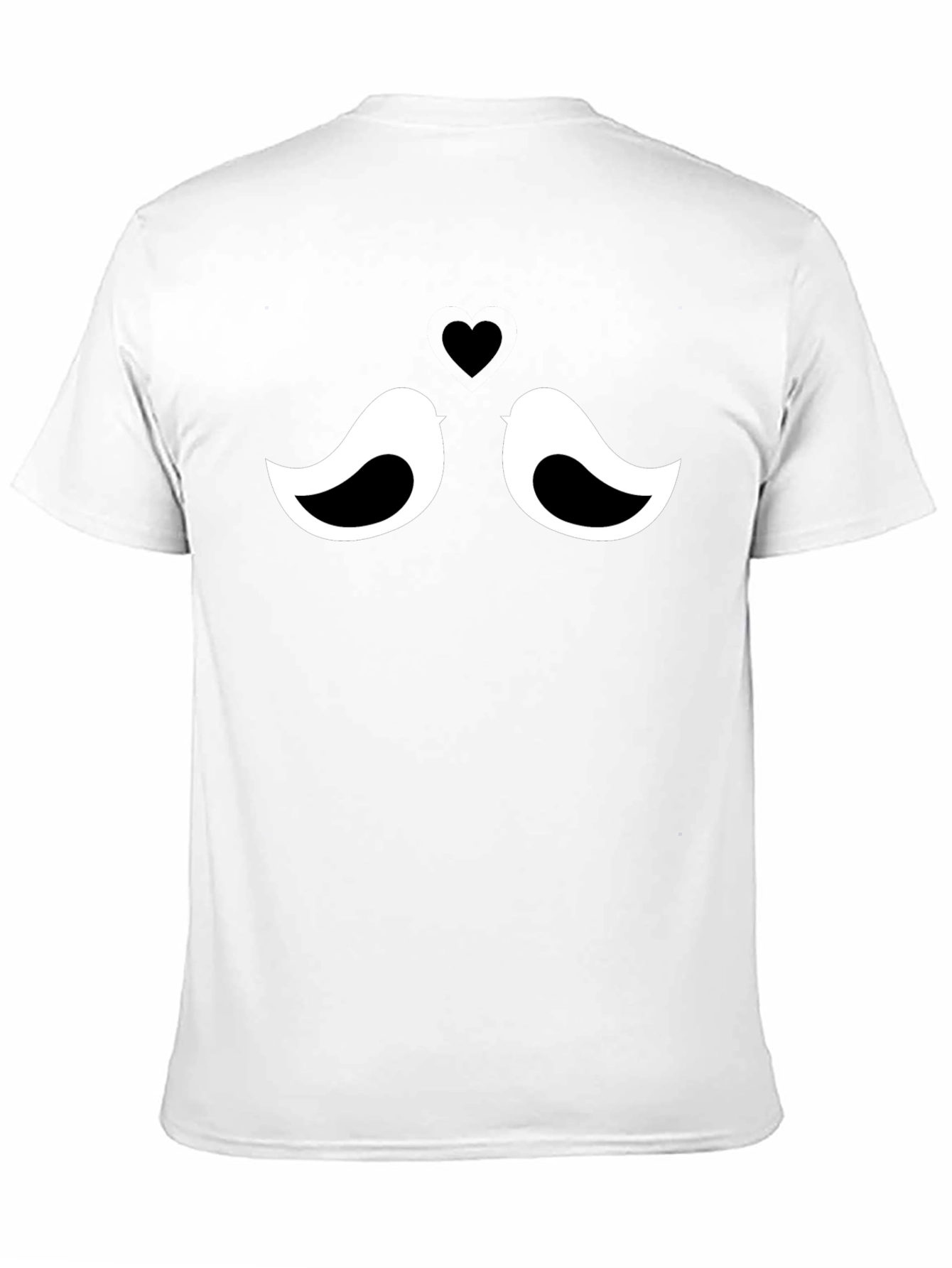 Black Love Birds Graphic T-Shirt - Unisex Casual Tee view 11