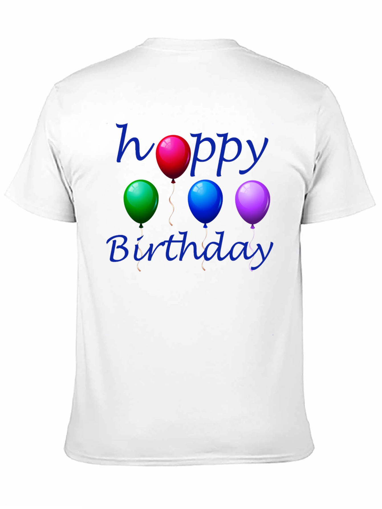 Black Happy Birthday Balloon T-Shirt - Black Cotton view 11