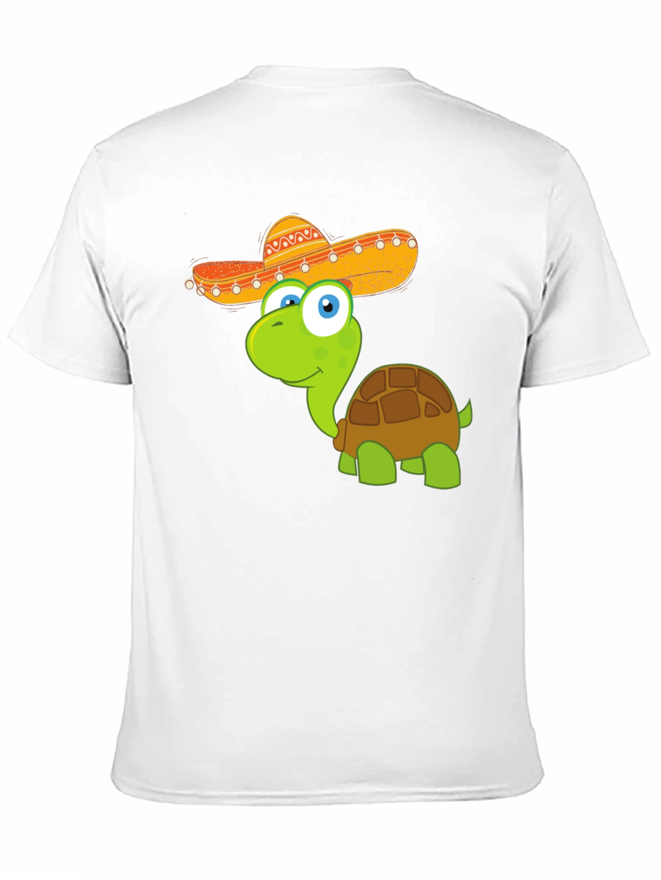 Black Cartoon Turtle with Sombrero T-Shirt view 11