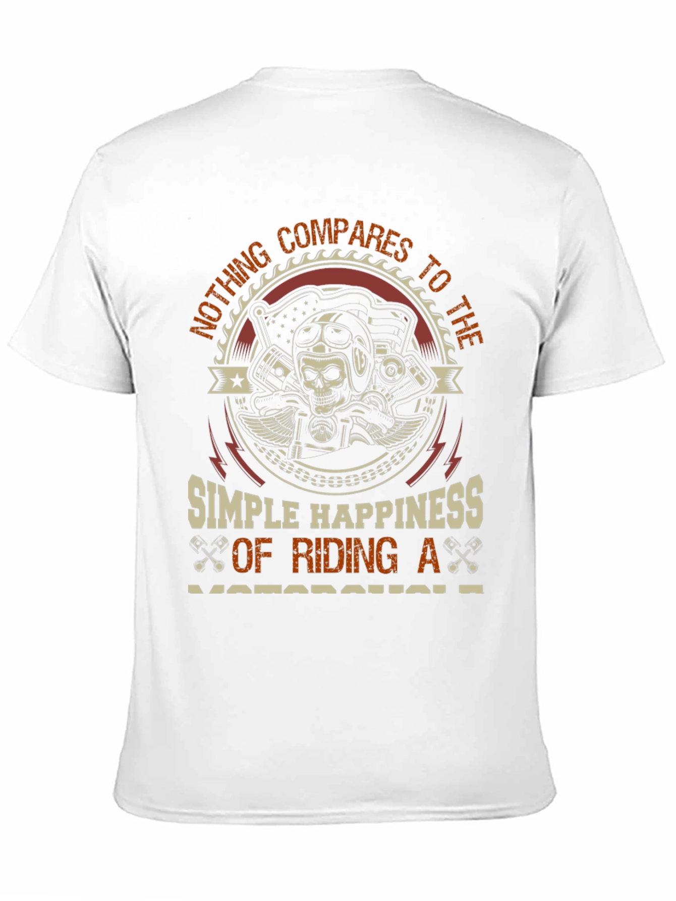 Black Motorcycle Rider T-Shirt - Simple Happiness Design view 11