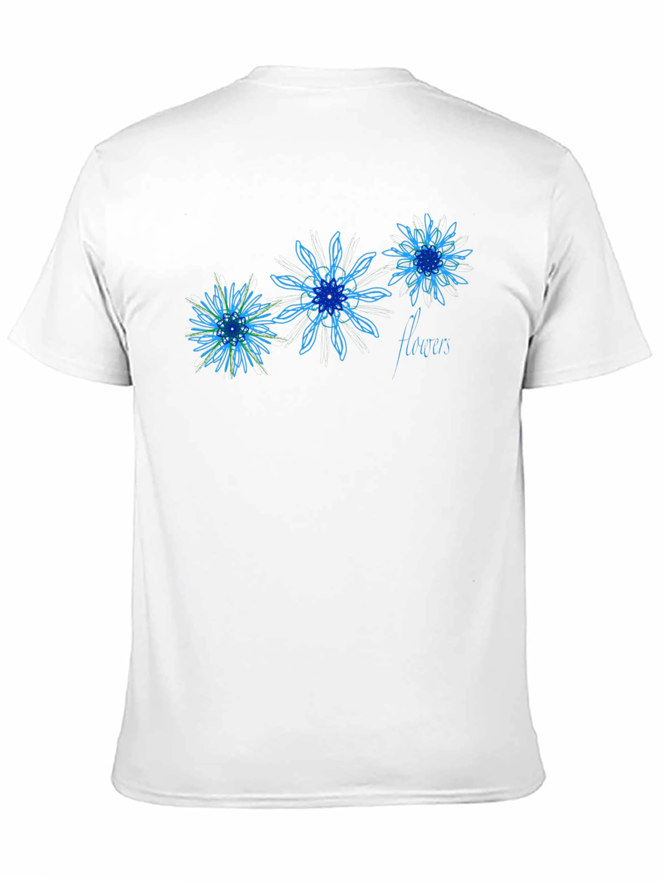 Black Floral Line Art T-Shirt - Black view 11