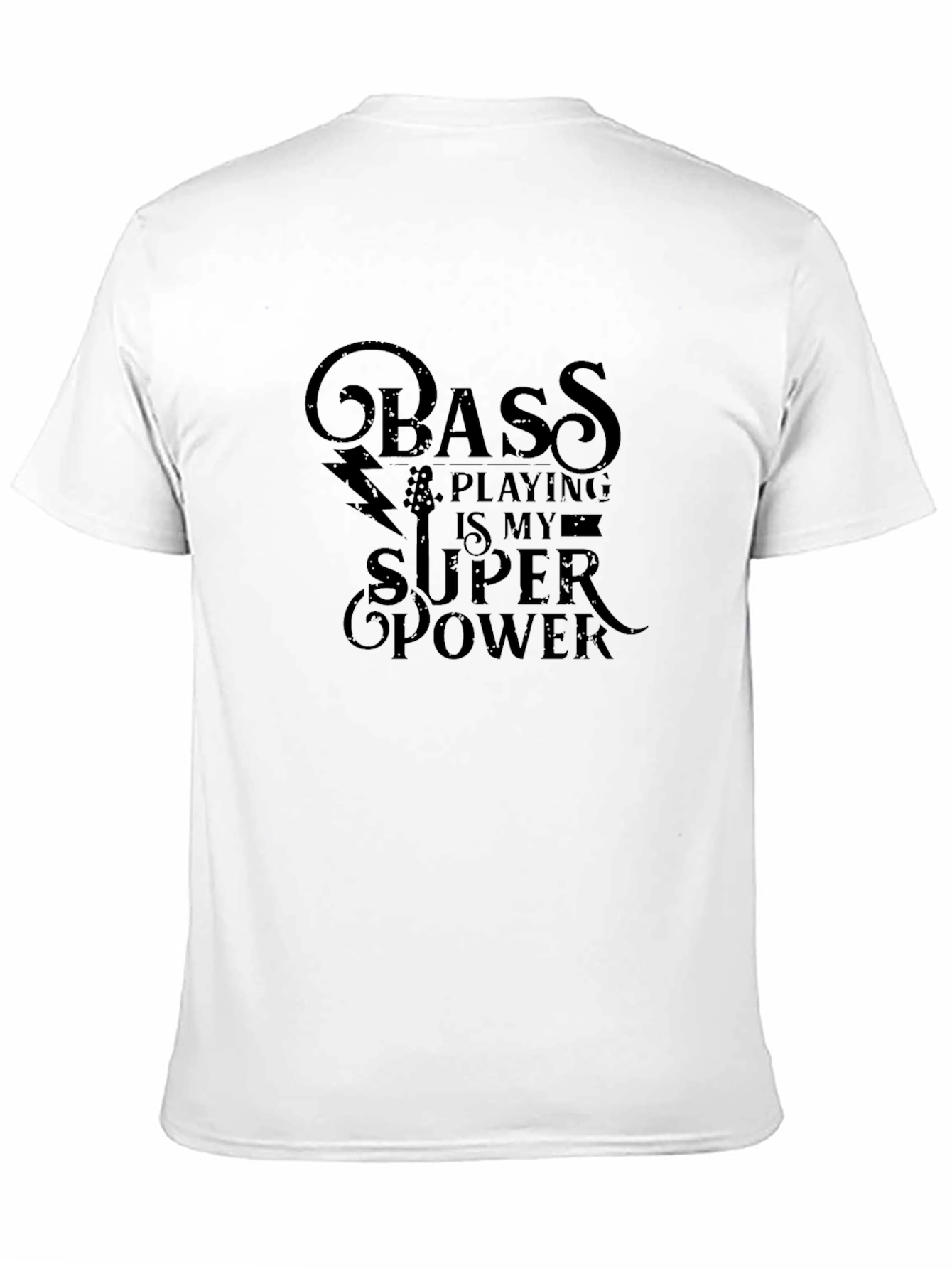 Black Bass Playing is My Super Power Black T-Shirt view 11