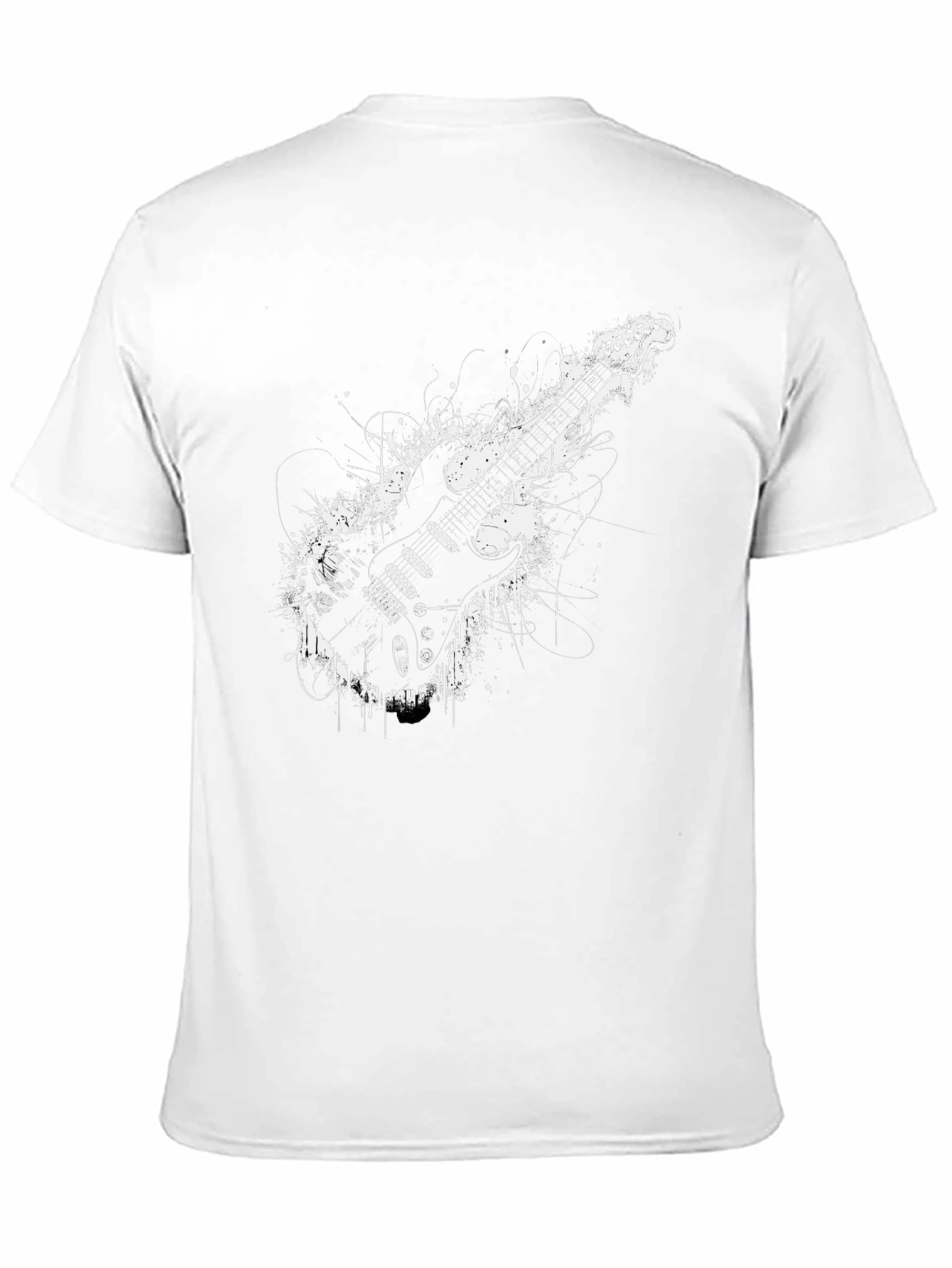 Black Electric Guitar Graphic Tee - Rocker Style Black T-Shirt view 11