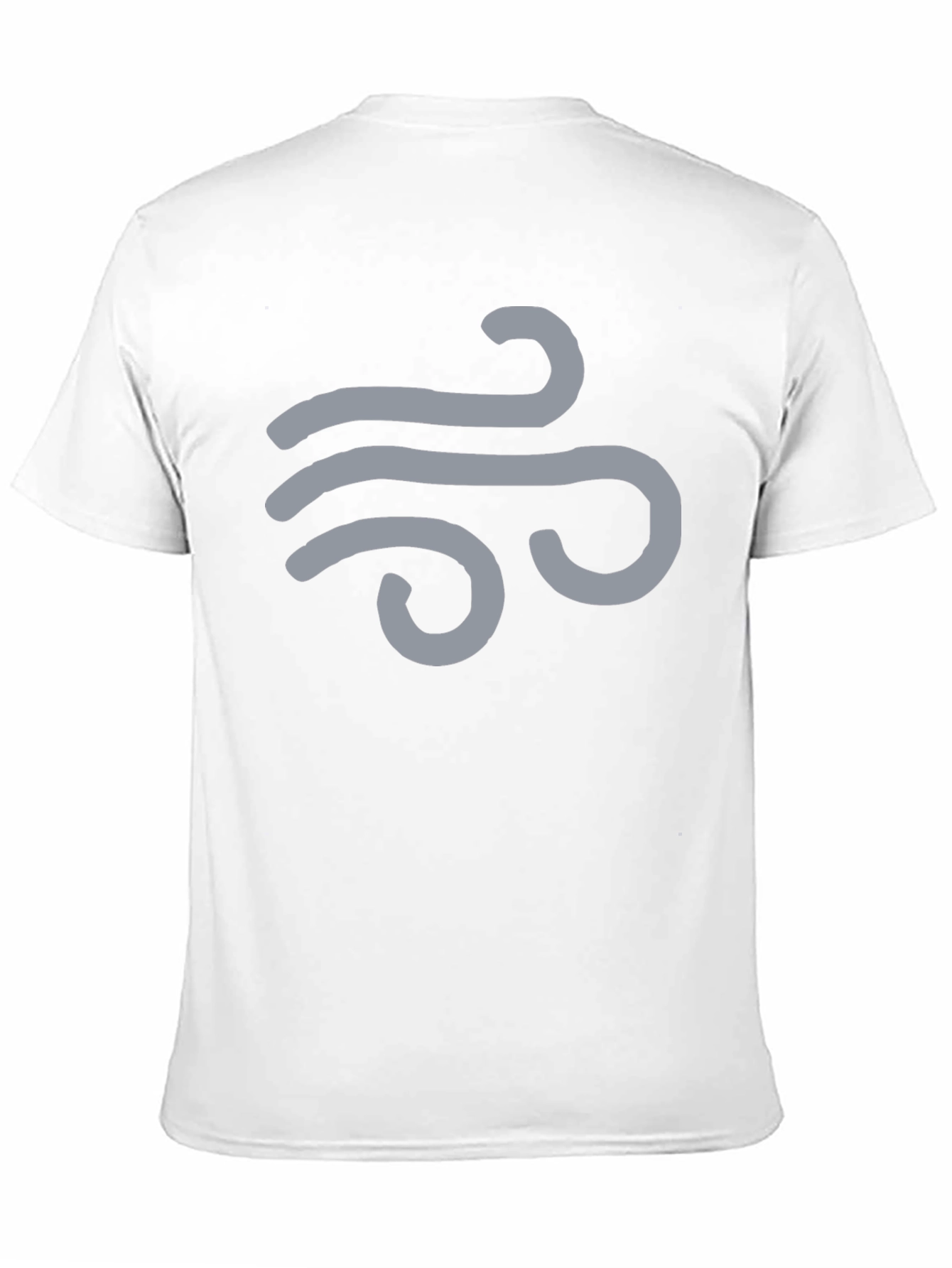 Black Men's Black T-Shirt with Wind Symbol Design view 11