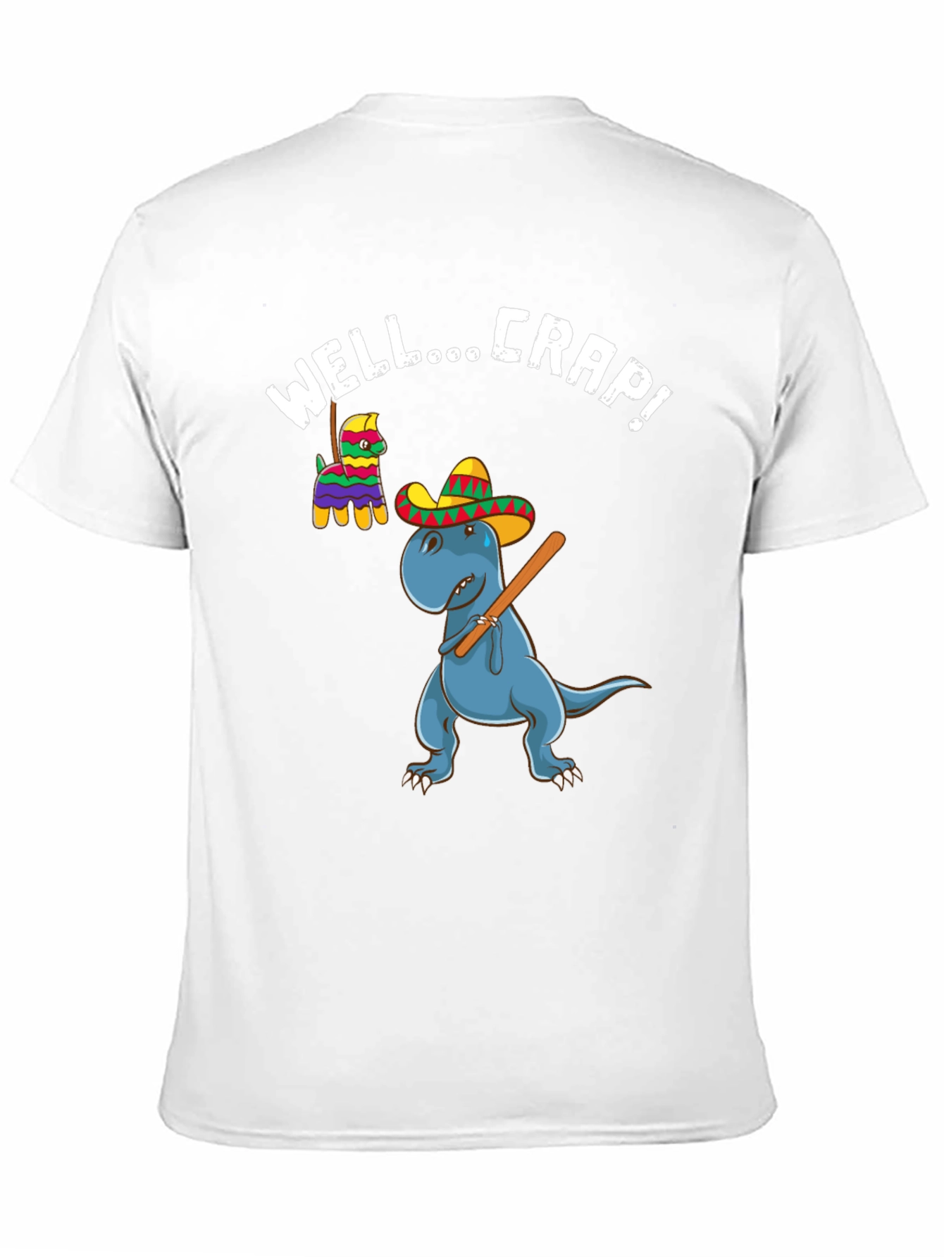 Black Dinosaur Piñata Funny Graphic T-Shirt view 11