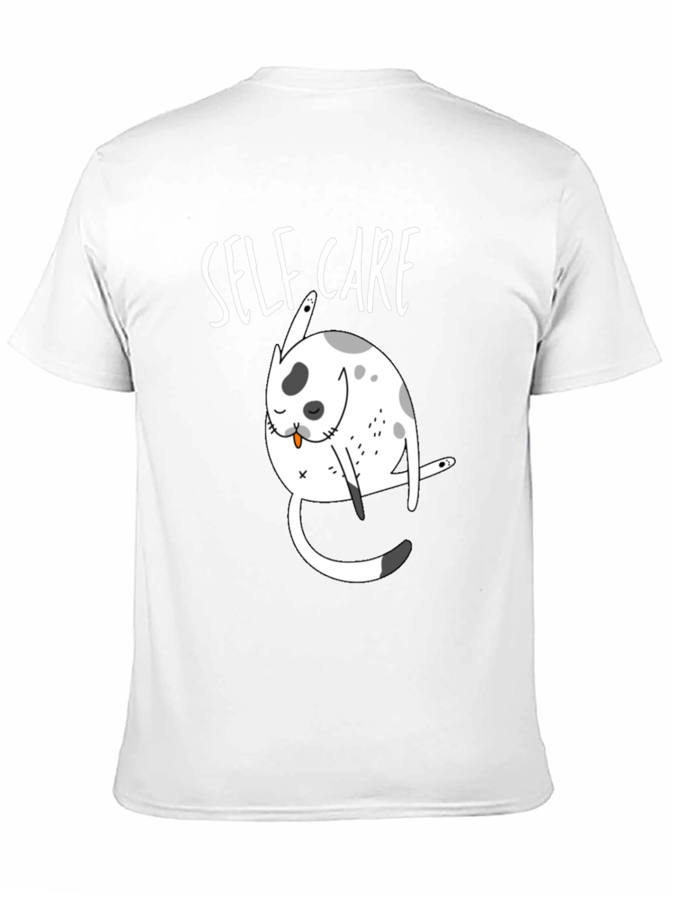 Black Self-Care Cat Graphic Tee - Comfortable Cotton Blend view 11
