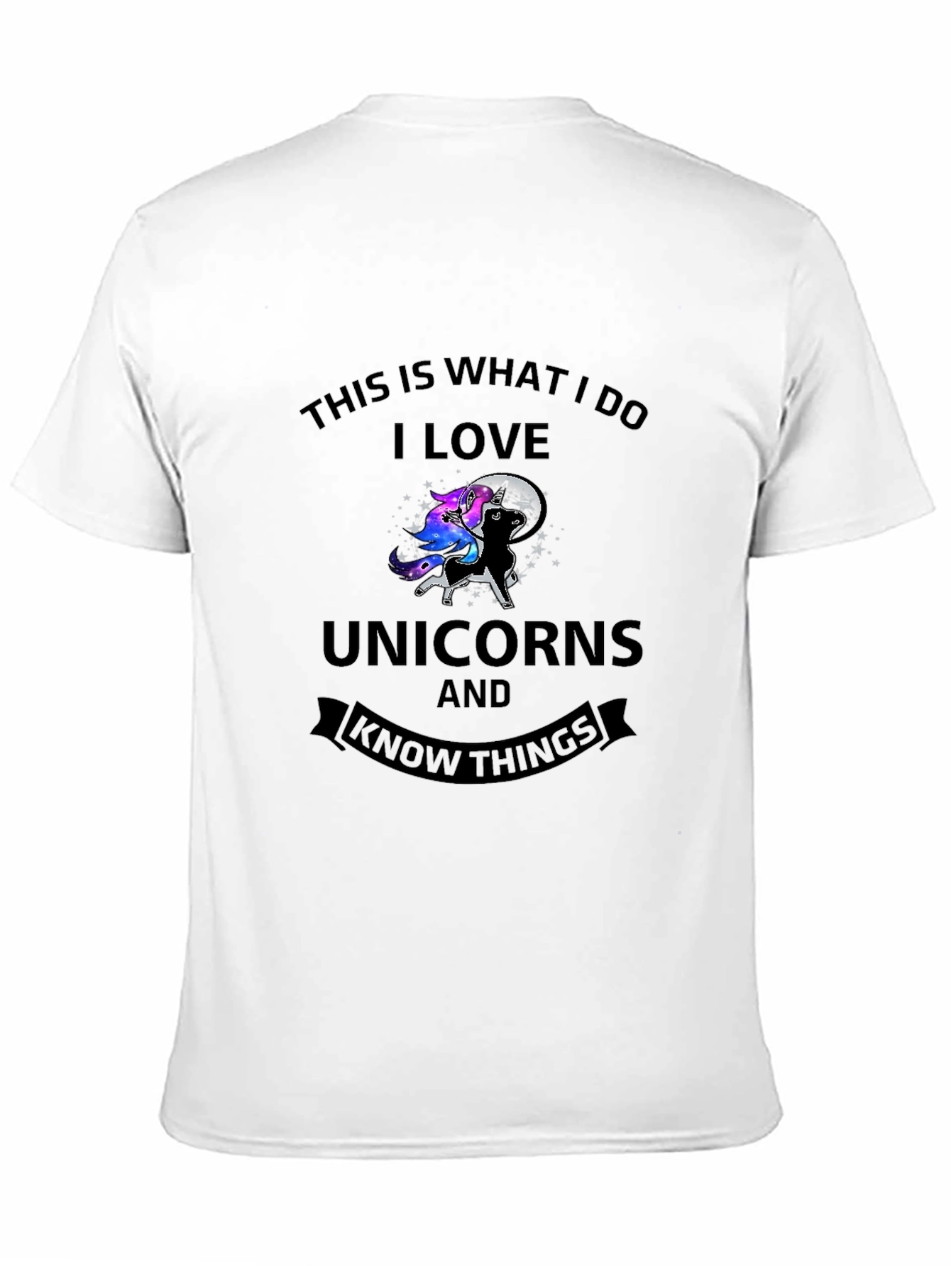 Black I Love Unicorns & Know Things Graphic Tee view 11