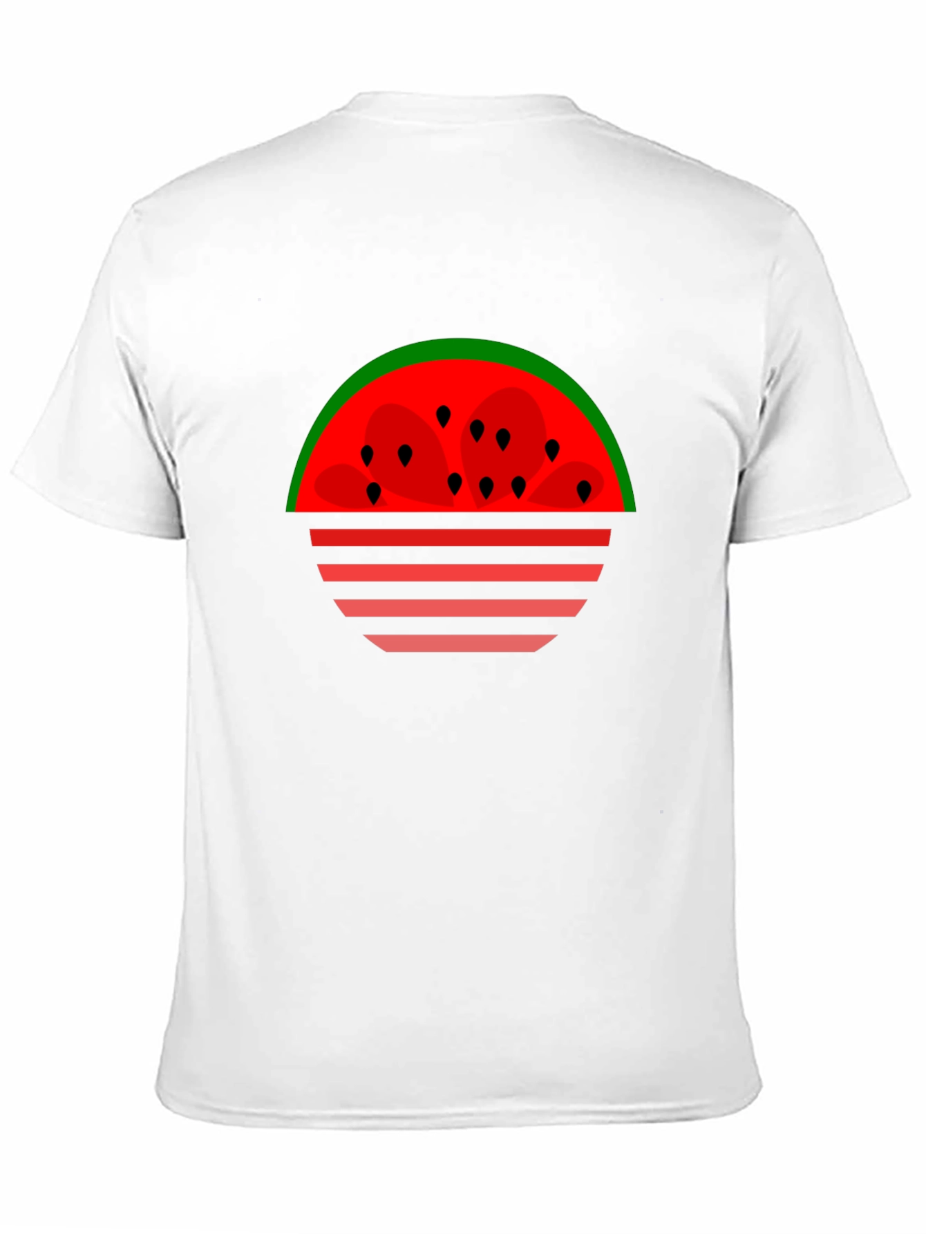 Black Watermelon Sunset Graphic Tee - Black Cotton T-Shirt view 11