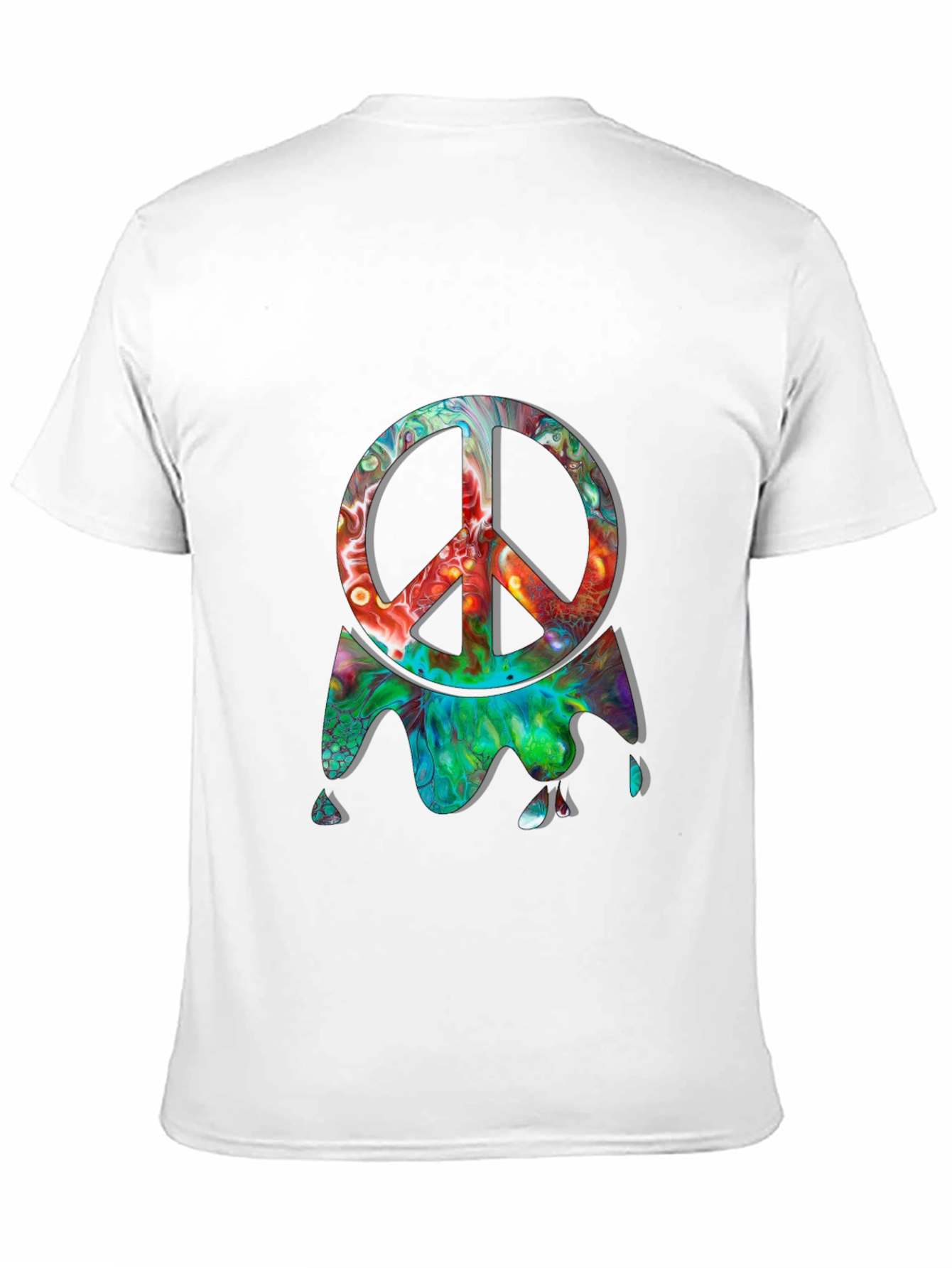 Black Psychedelic Peace Sign Black Graphic Tee view 11