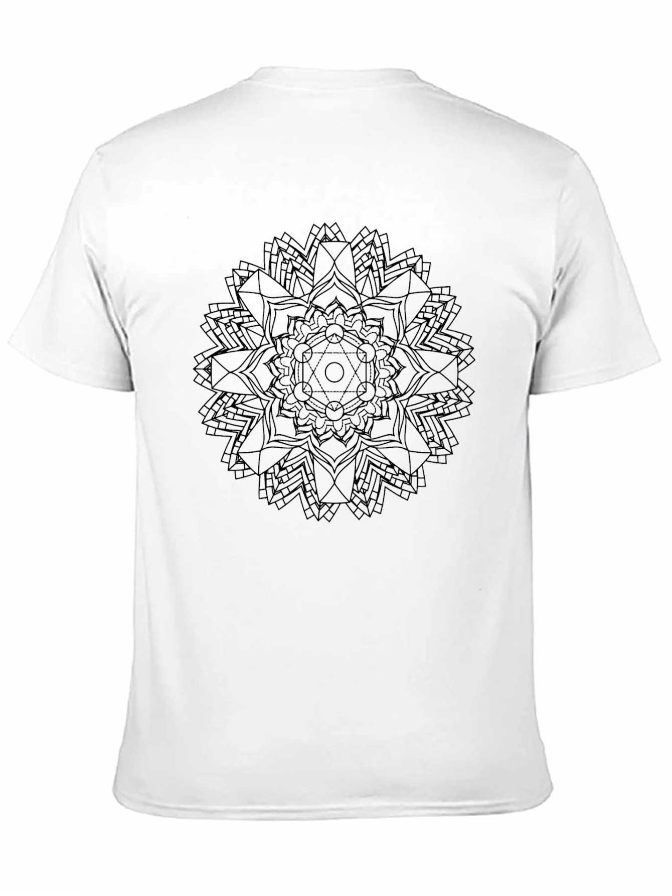 Black Geometric Mandala Graphic Tee - Black view 11