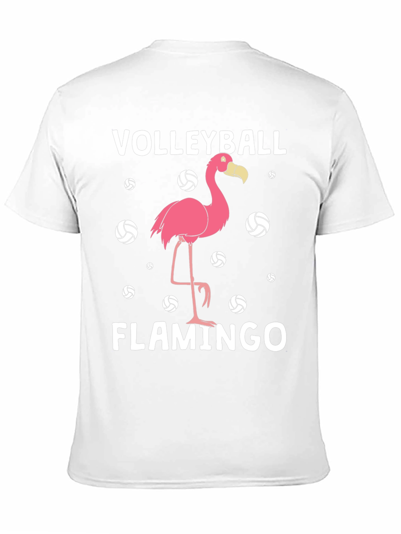 Black Volleyball Flamingo T-Shirt - Funny Graphic Tee view 11