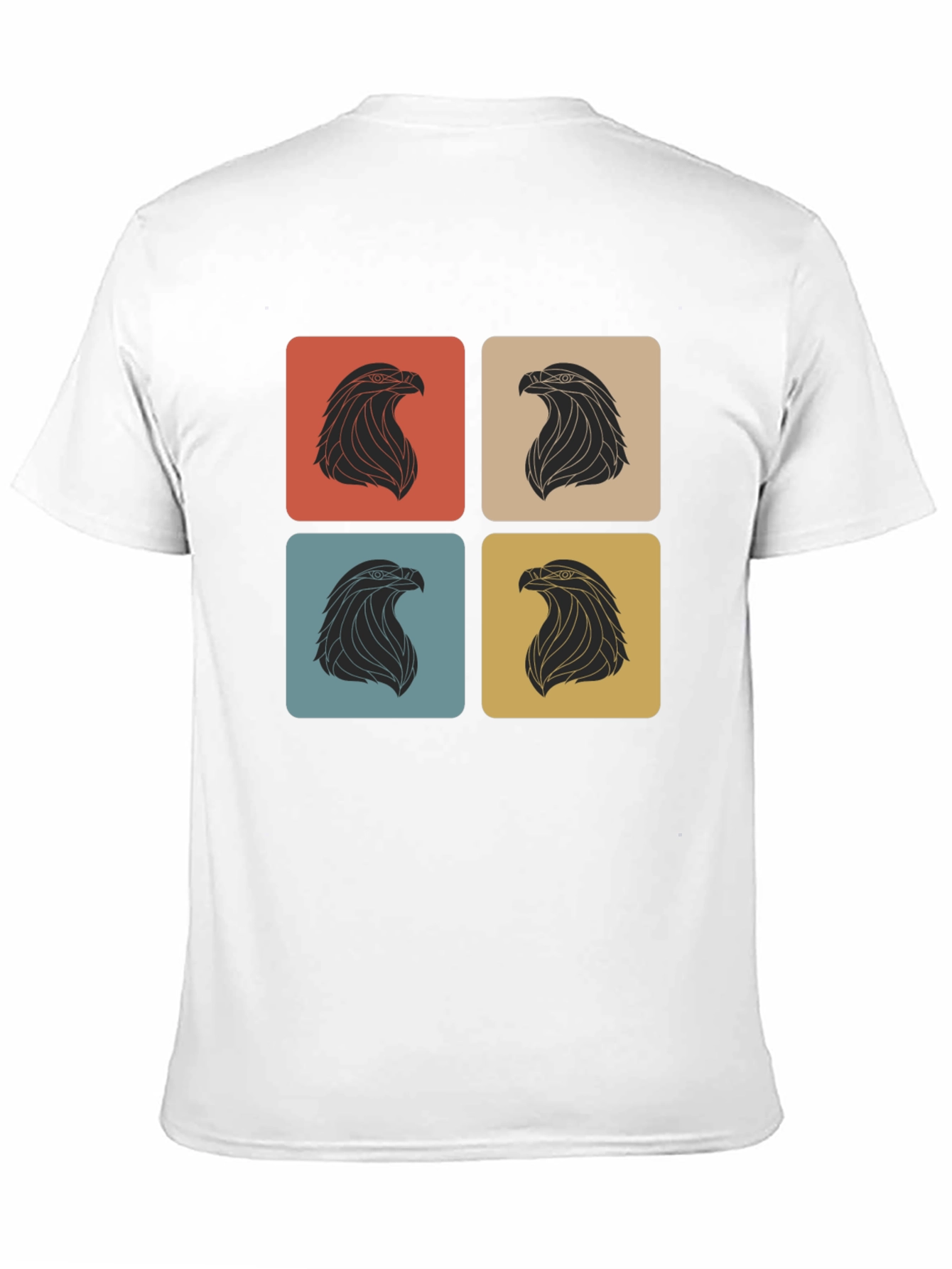 Black Retro Eagle Graphic Print Crew Neck T-Shirt view 11