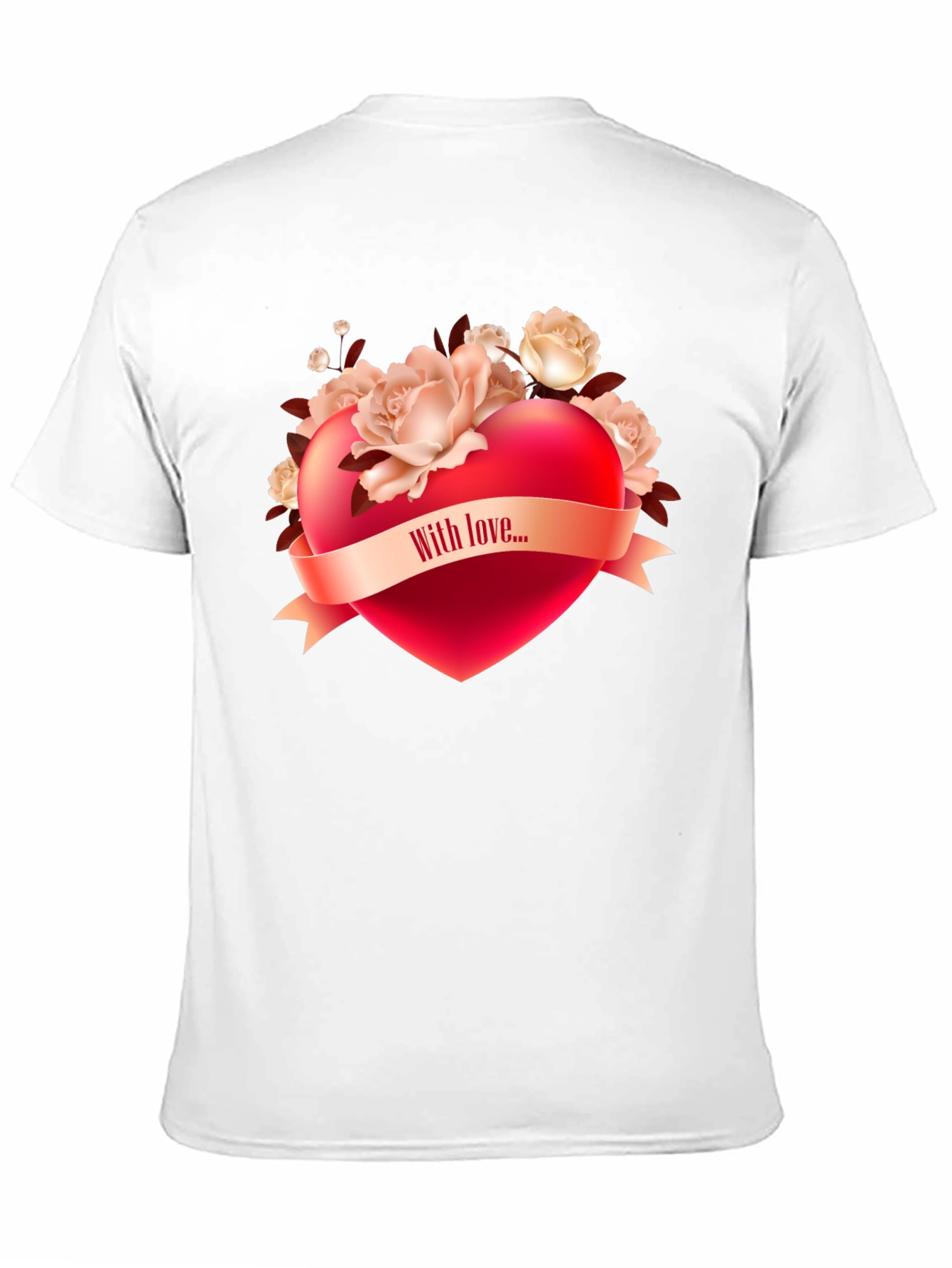 Black Romantic Heart & Roses Graphic T-Shirt view 11