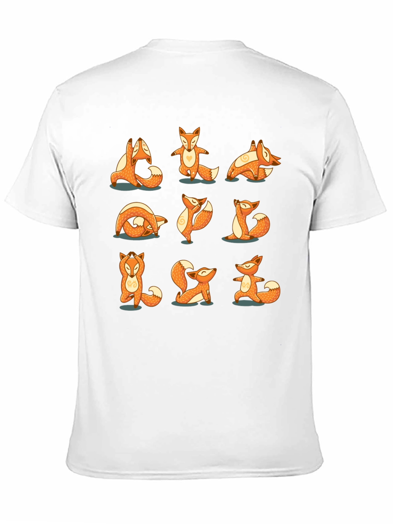 Black Yoga Fox T-Shirt: Peaceful Poses view 11
