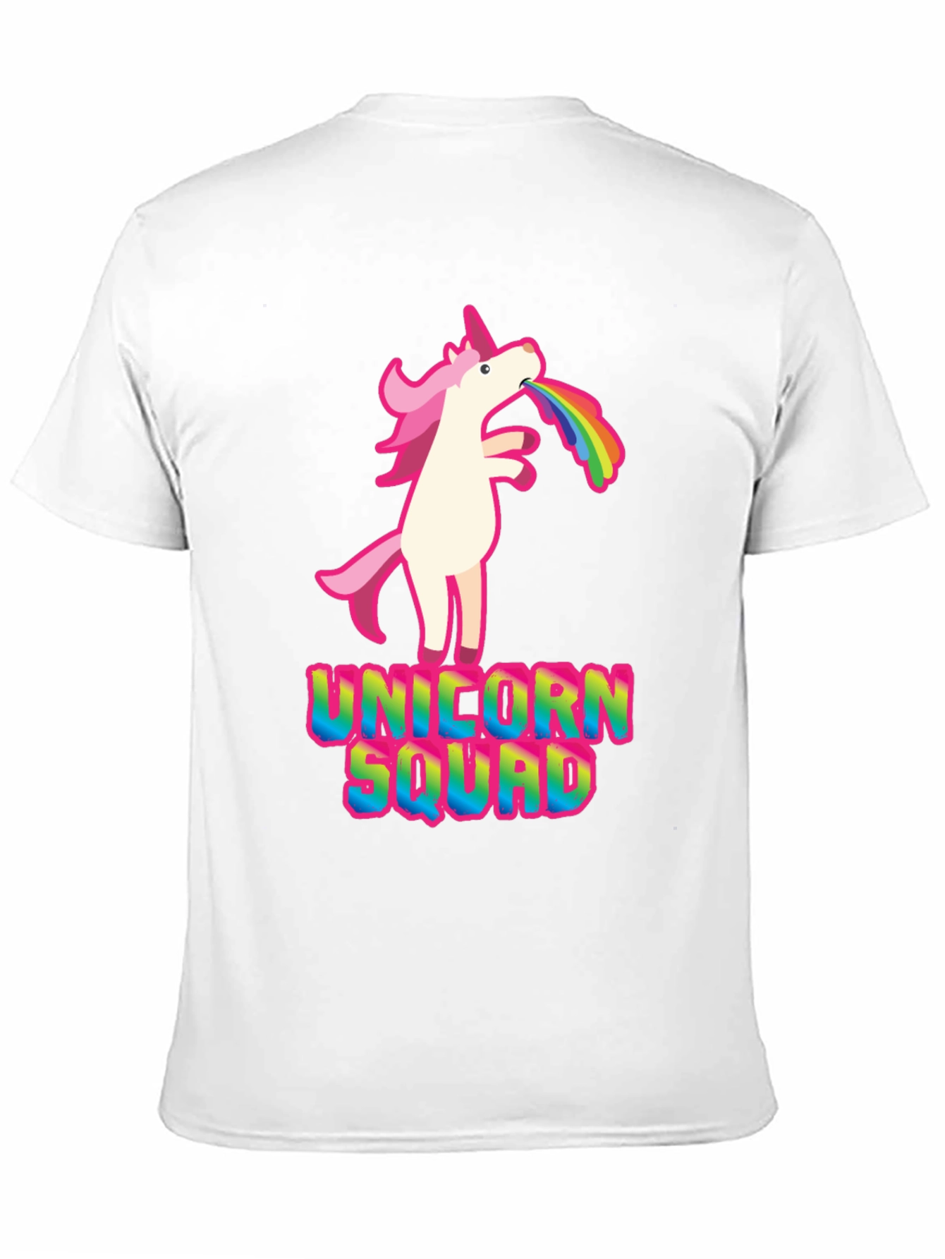 Black Unicorn Squad Graphic T-Shirt - Rainbow Vomit Design view 11