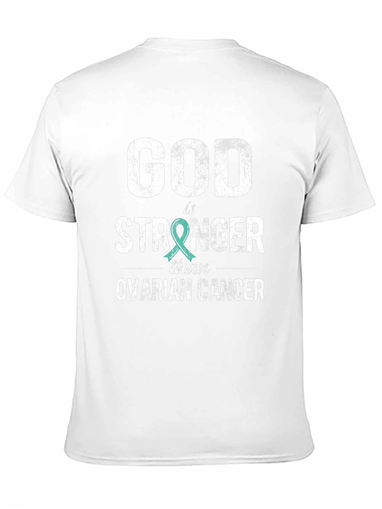 Black God is Stronger Than Ovarian Cancer Awareness T-Shirt view 11